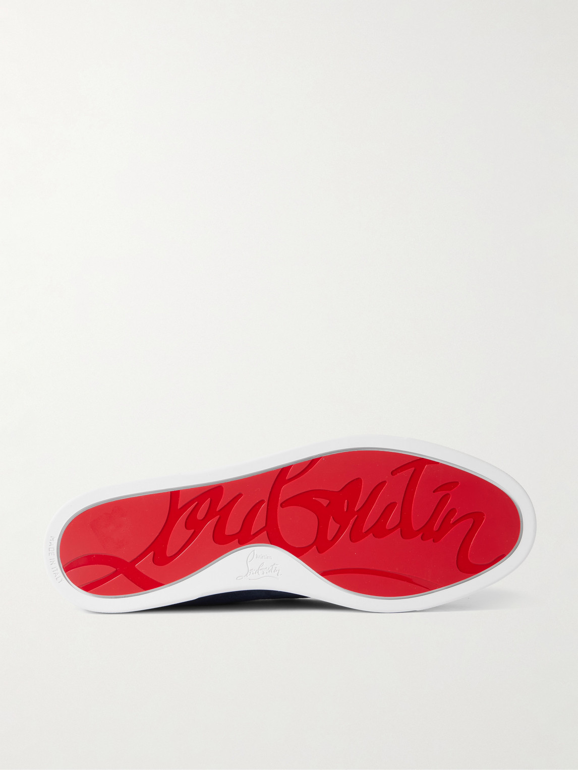 CHRISTIAN LOUBOUTIN VARSIBOAT LOGO-EMBOSSED SUEDE LOAFERS