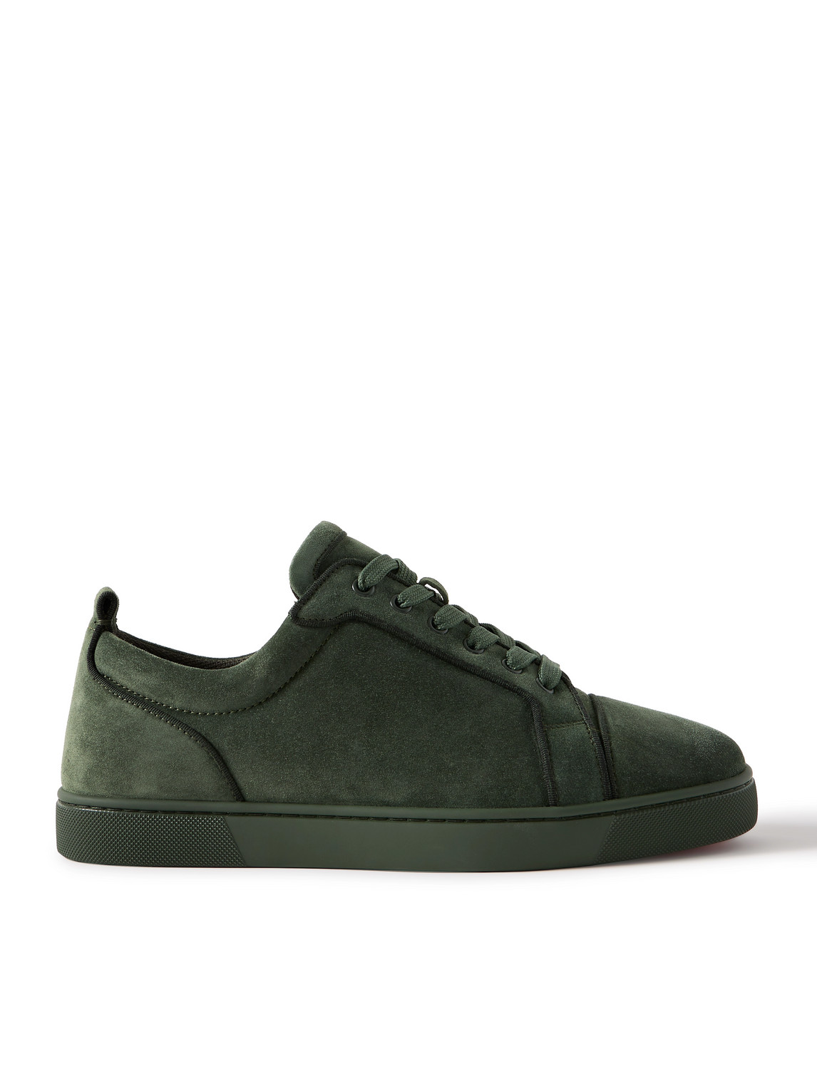 Christian Louboutin Louis Junior Suede Sneakers In Green