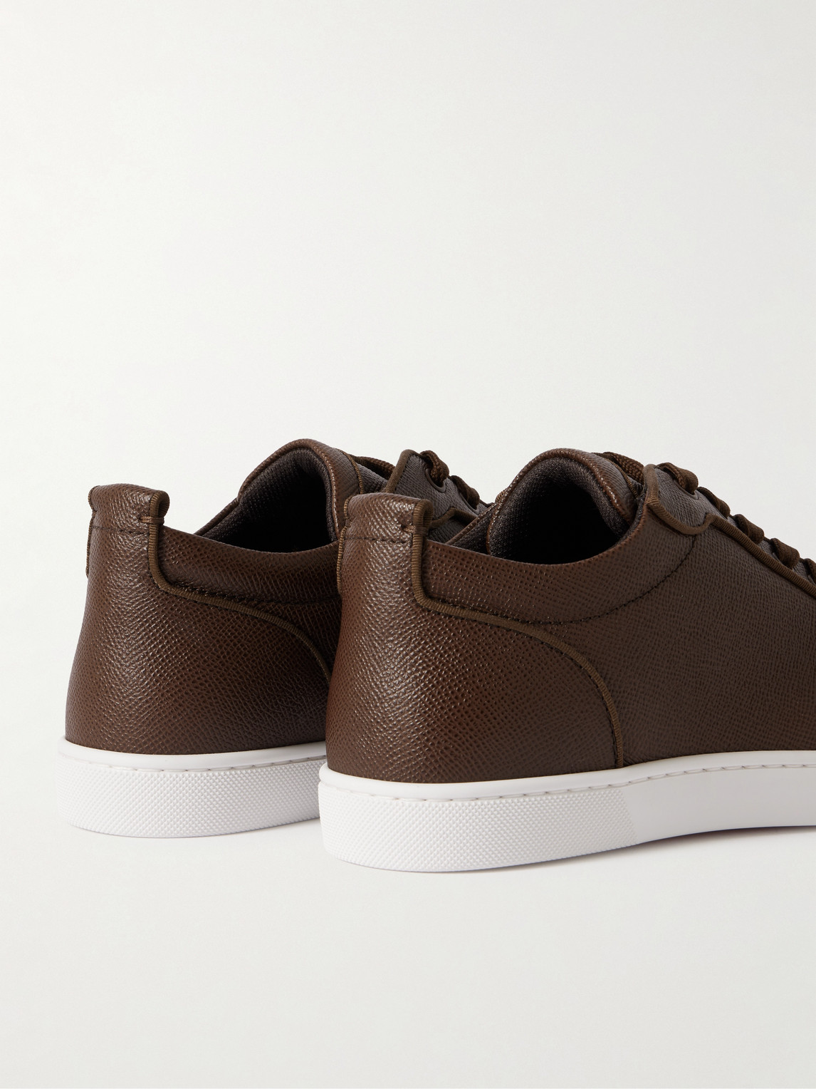 Christian Louboutin Rantulow Full-grain Leather Sneakers In Brown
