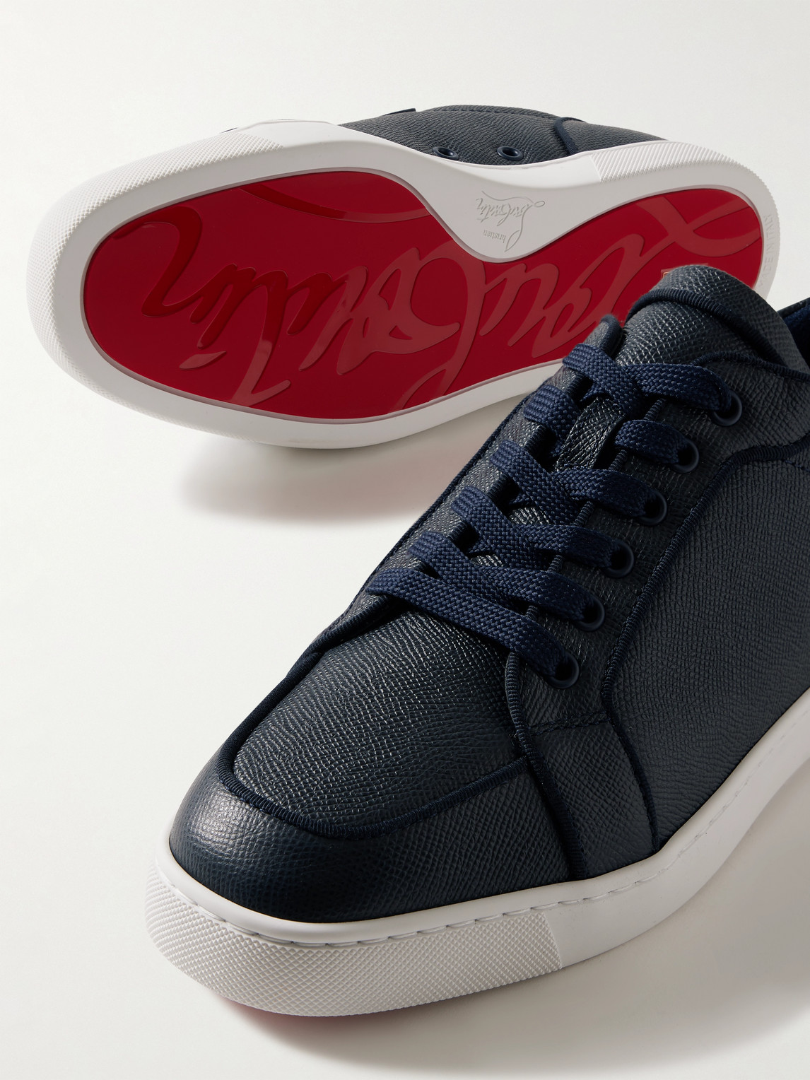 Christian Louboutin Rantulow Orlato Cross-grain Leather Sneakers In Blue