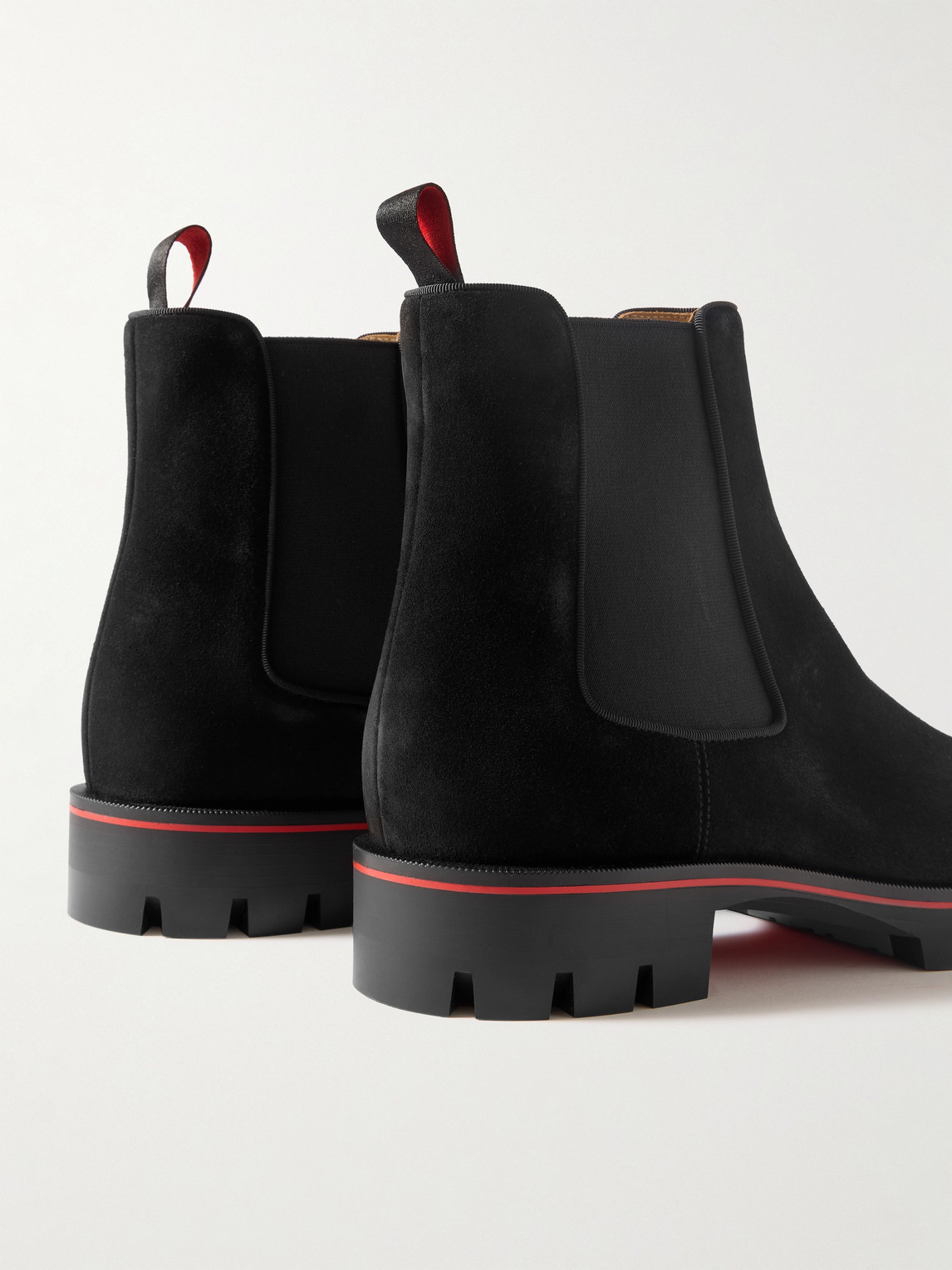 Christian Louboutin Alpinosol Suede Chelsea Boots In Black