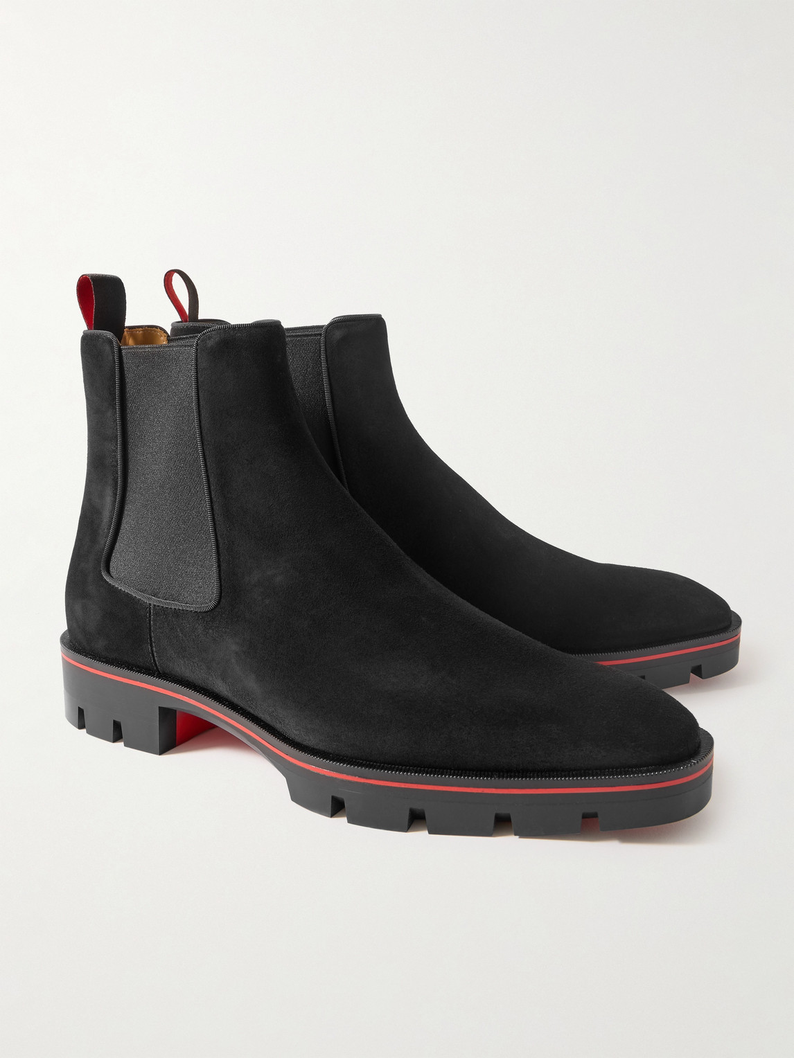 Christian Louboutin Alpinosol Suede Chelsea Boots In Black