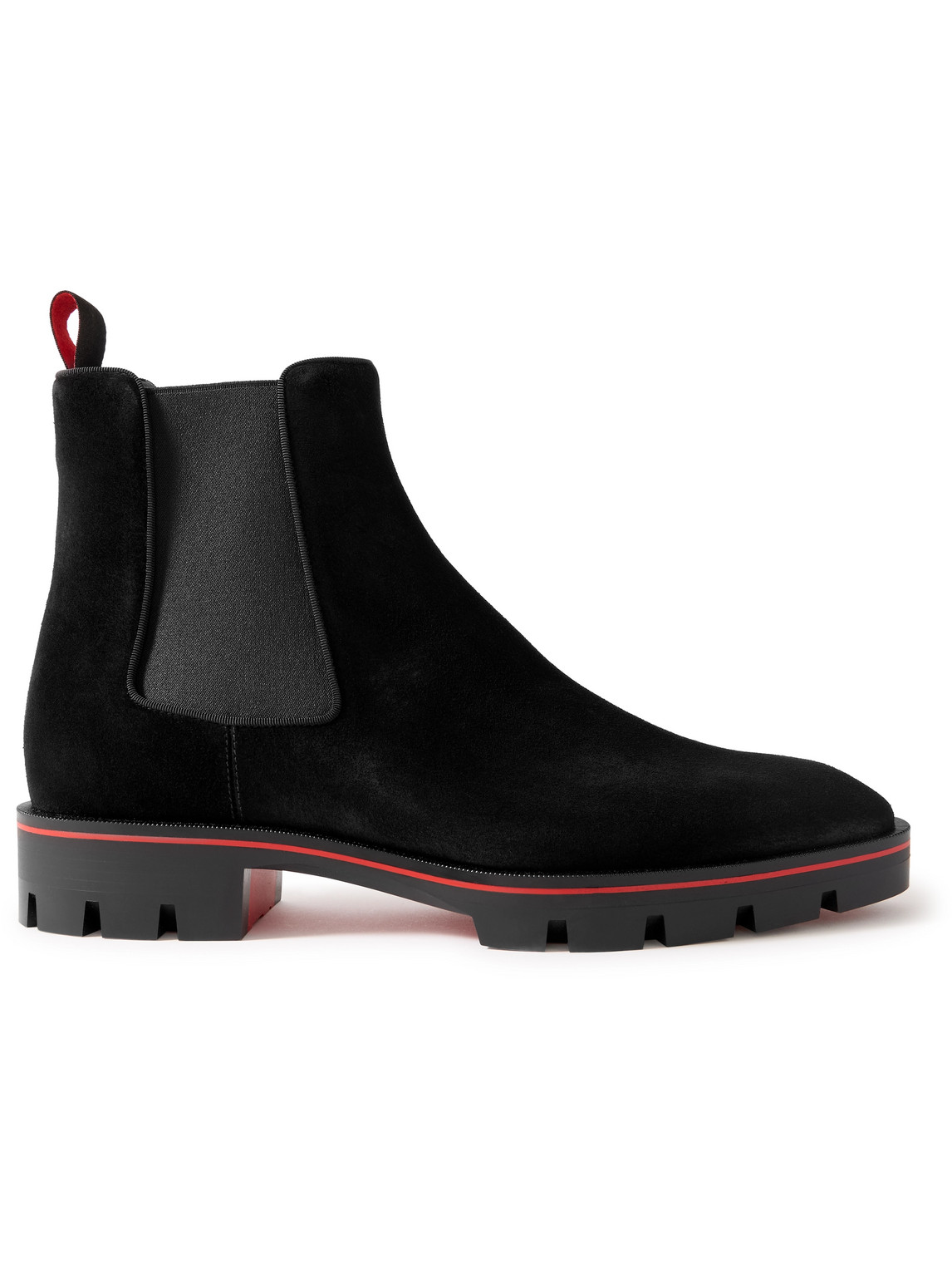 Christian Louboutin Alpinosol Suede Chelsea Boots In Black