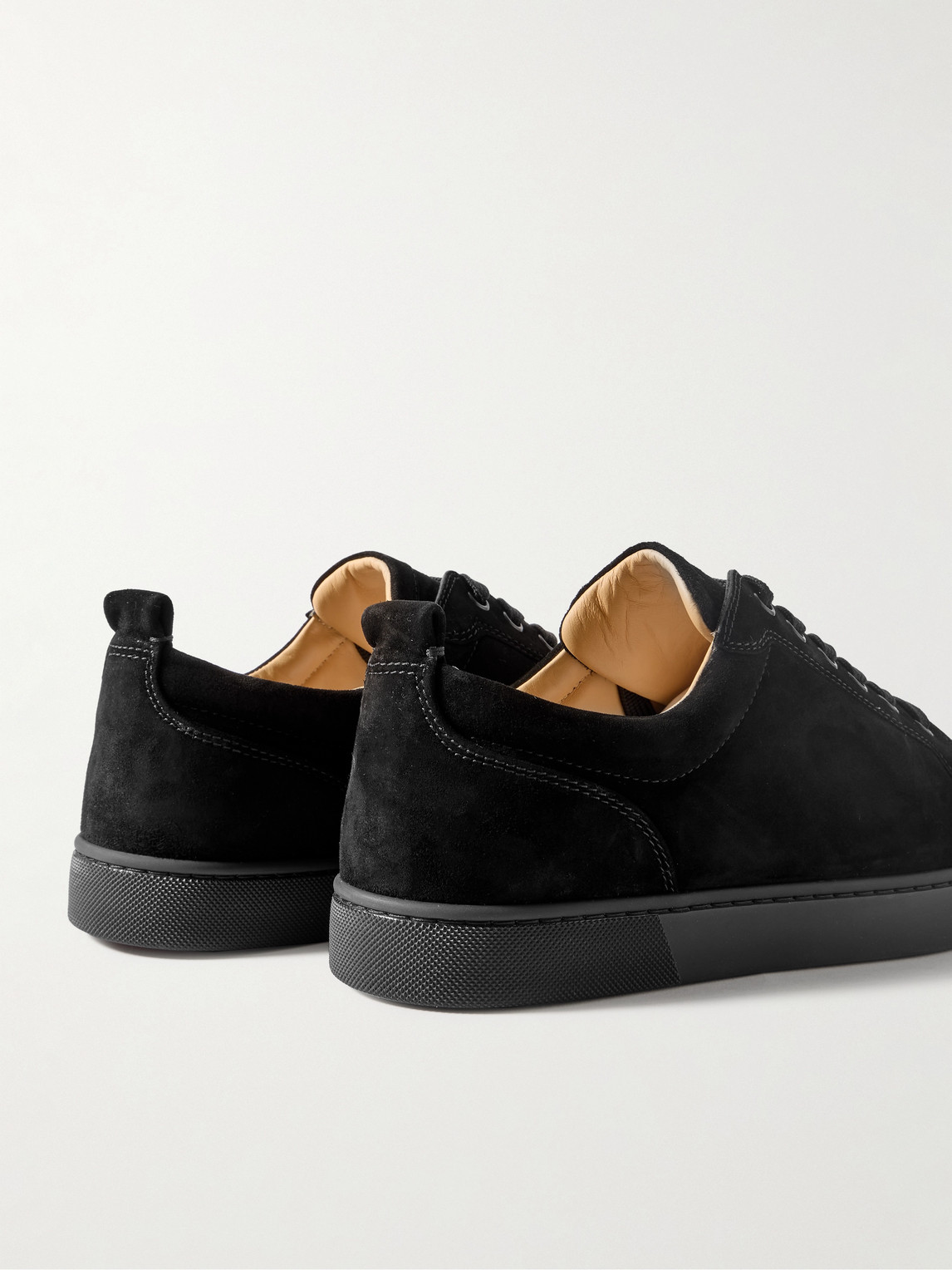 Christian Louboutin Louis Junior Suede Sneakers In Black