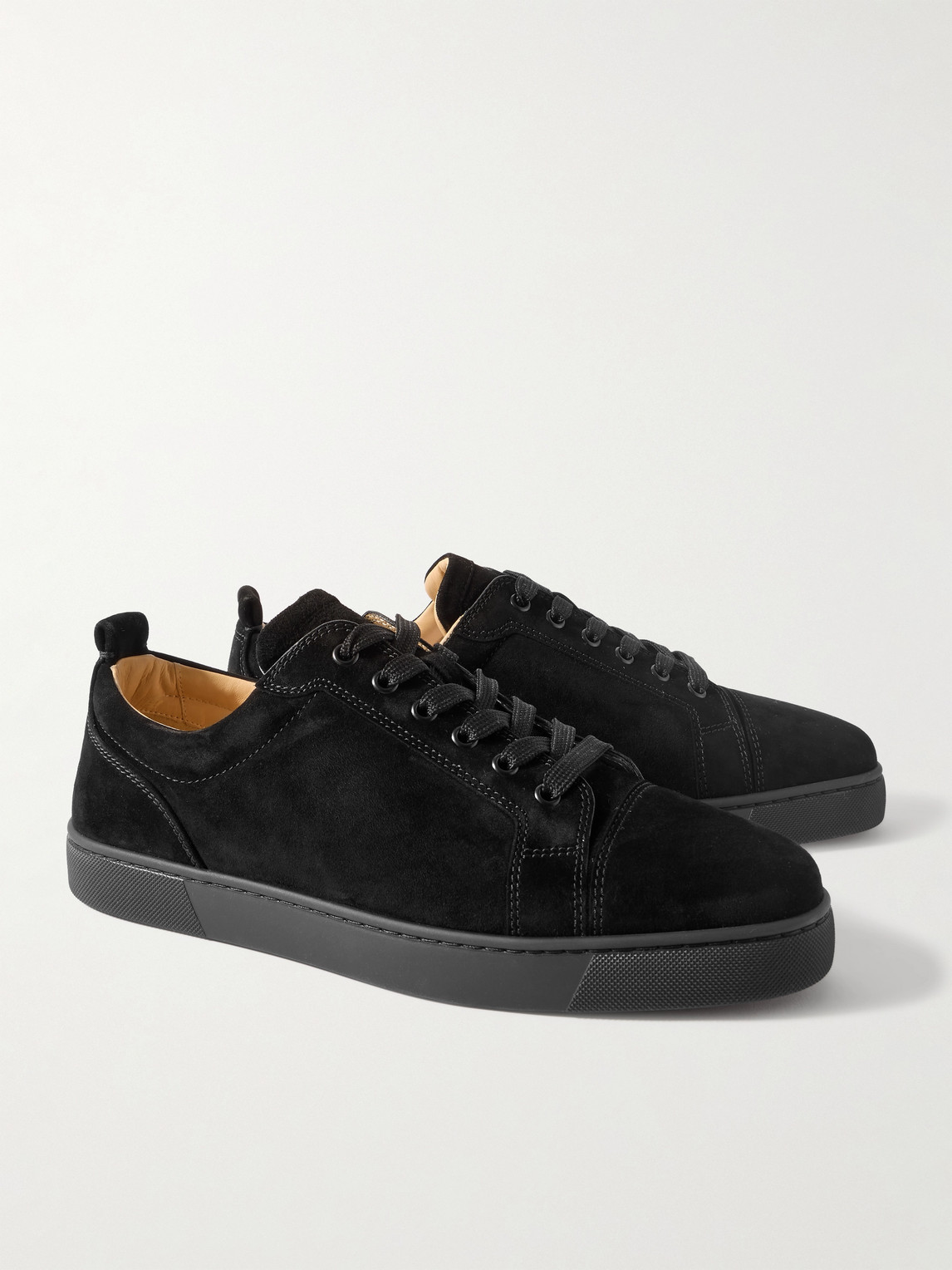 Christian Louboutin Louis Junior Suede Sneakers In Black