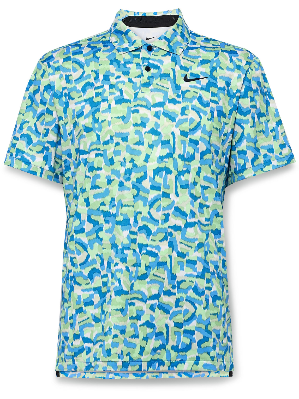 Nike Tour Printed Dri-fit Golf Polo Shirt In Blue