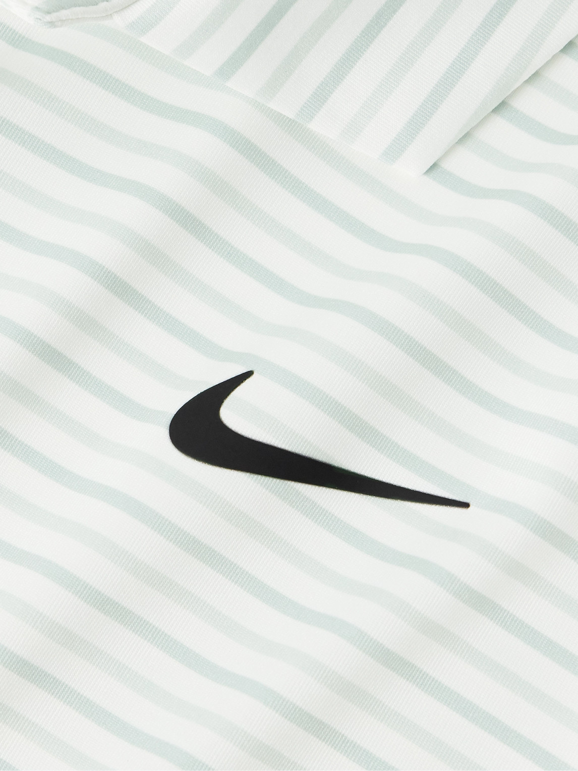 Shop Nike Tour Striped Dri-fit Golf Polo Shirt In White