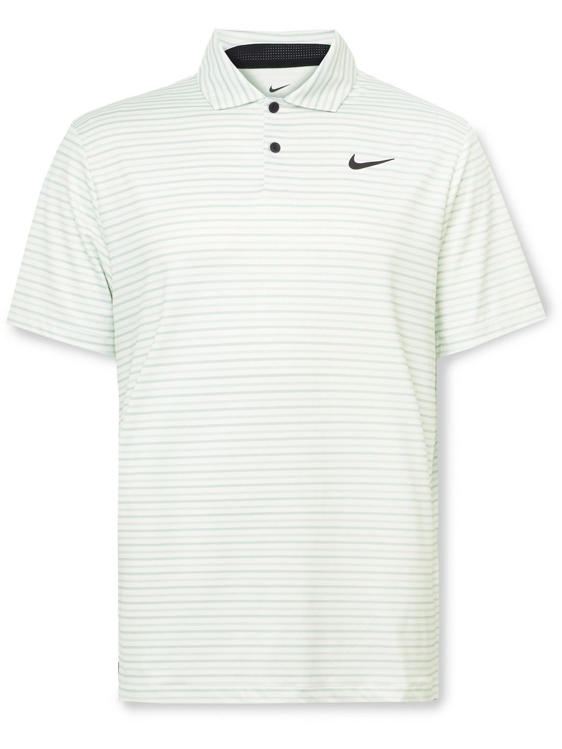 Nike Tour Striped Dri-fit Golf Polo Shirt In White