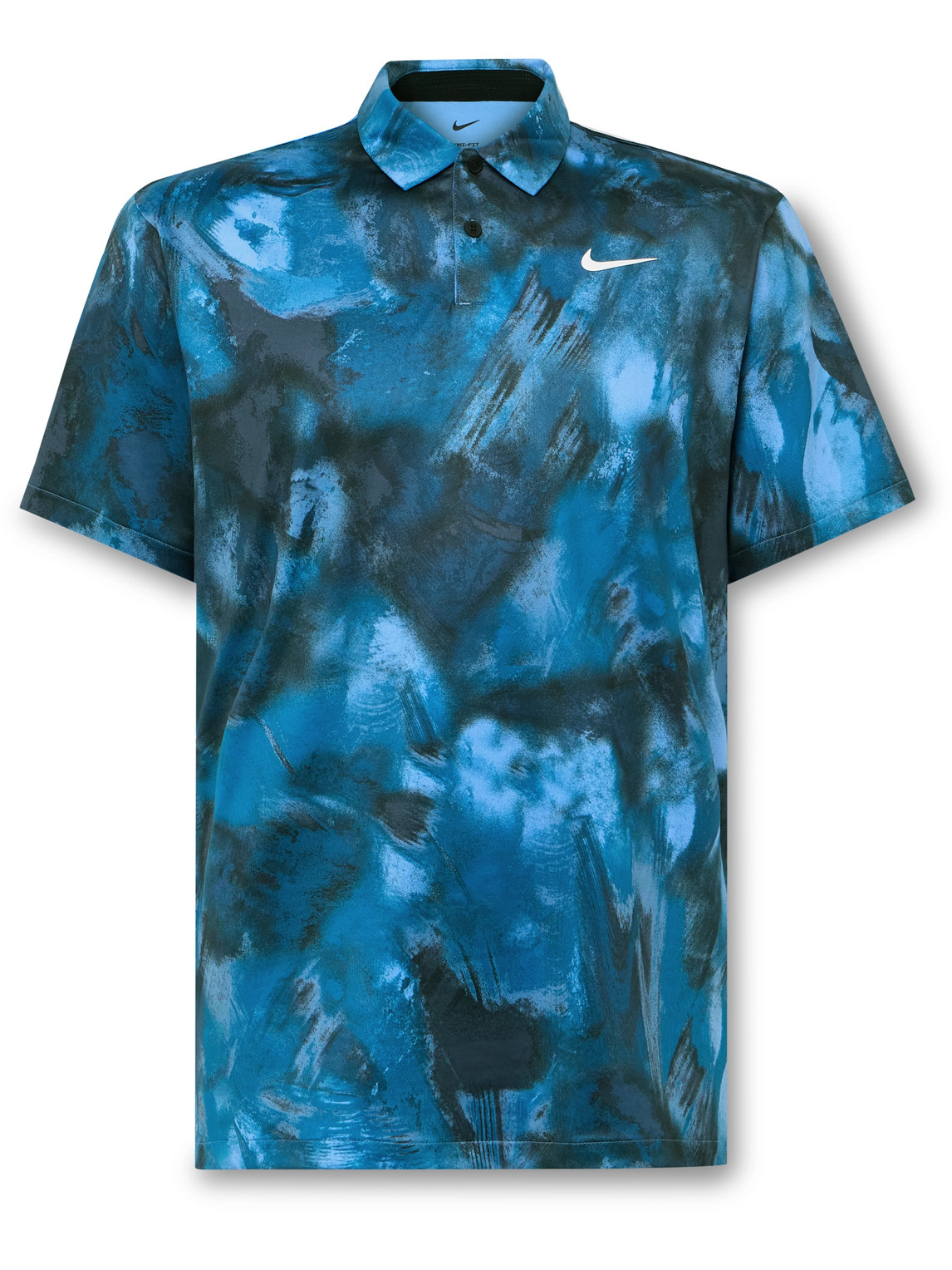 Nike Tour Printed Dri-fit Golf Polo Shirt In Blue