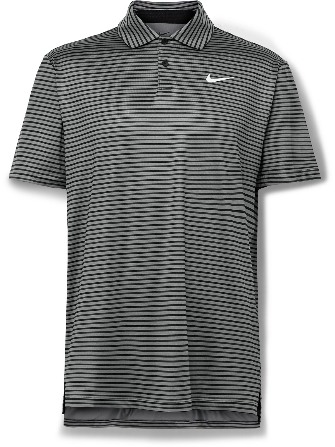 Nike Tour Striped Dri-fit Golf Polo Shirt In Gray