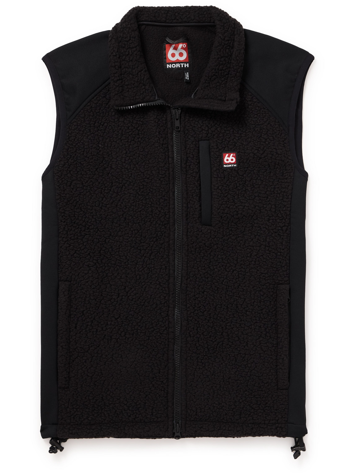 66 North Tindur Logo-Appliquéd Jersey-Panelled Fleece Gilet