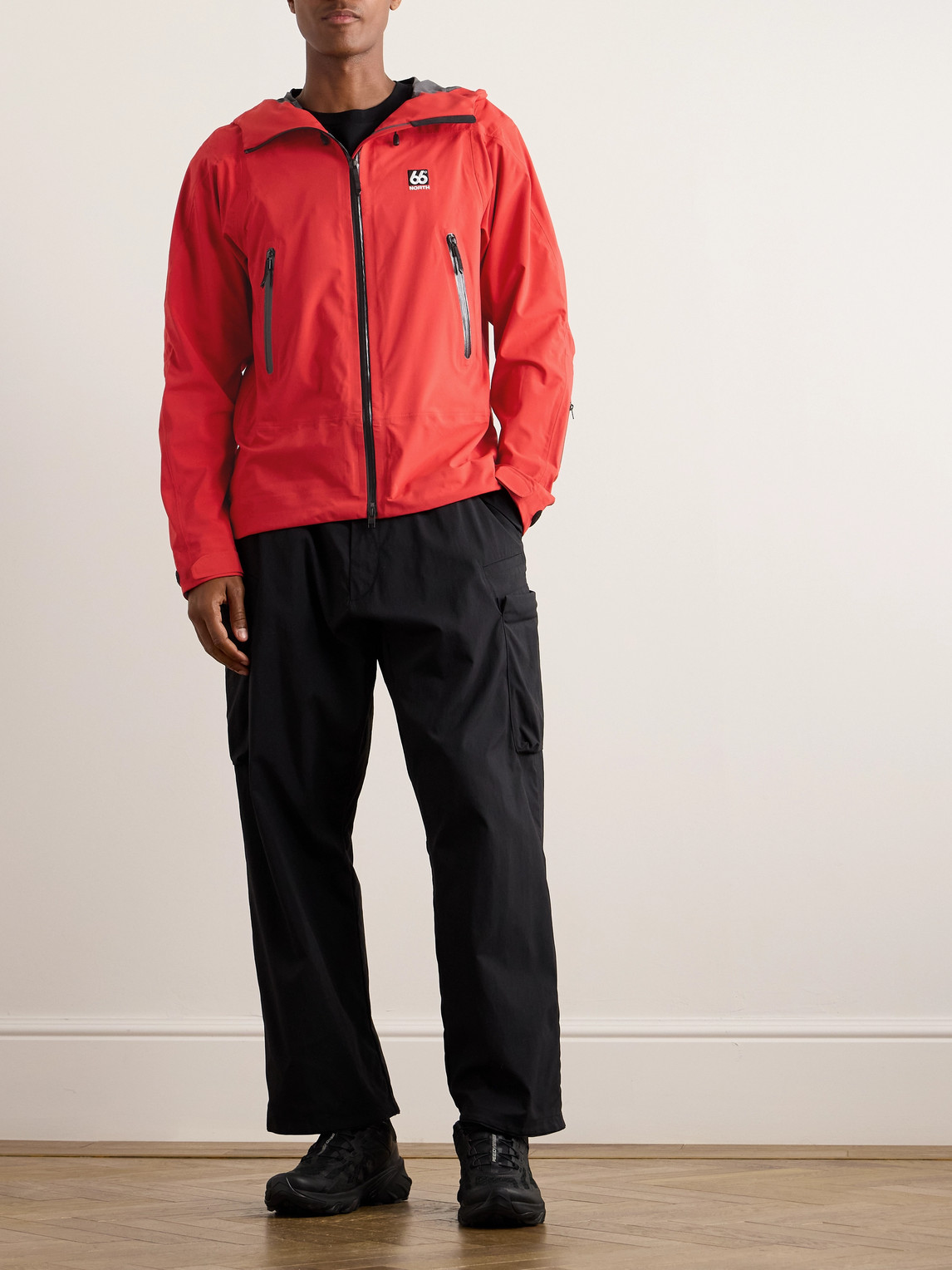 Shop 66 North Snaefell Polartec® Neoshell® Hooded Jacket In Red