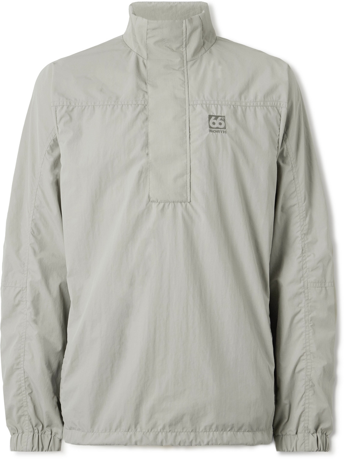 66 North Laugardalur Logo-embroidered Recycled-shell Anorak In Gray