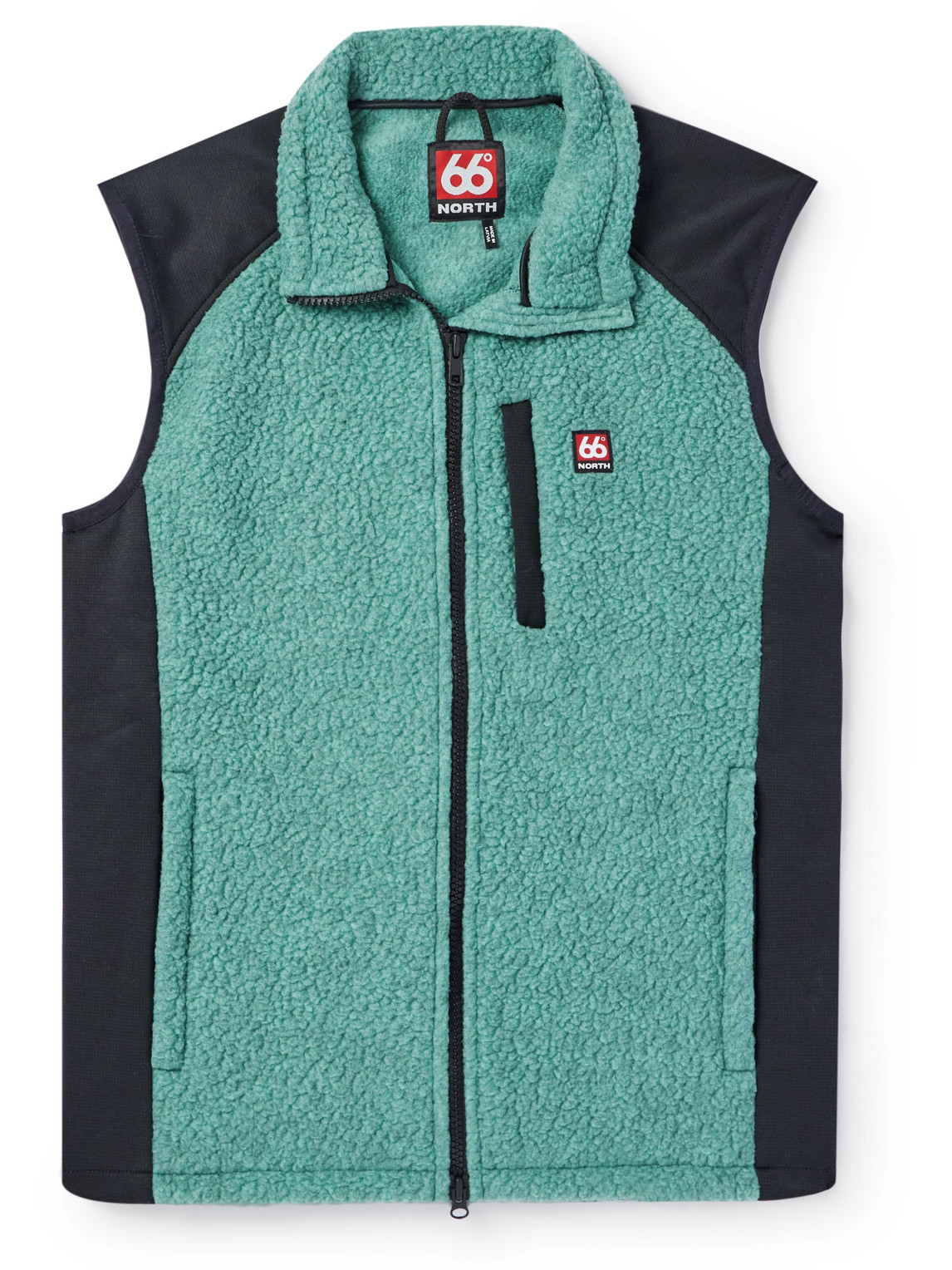 66 North Tindur Logo-Appliquéd Jersey-Panelled Fleece Gilet