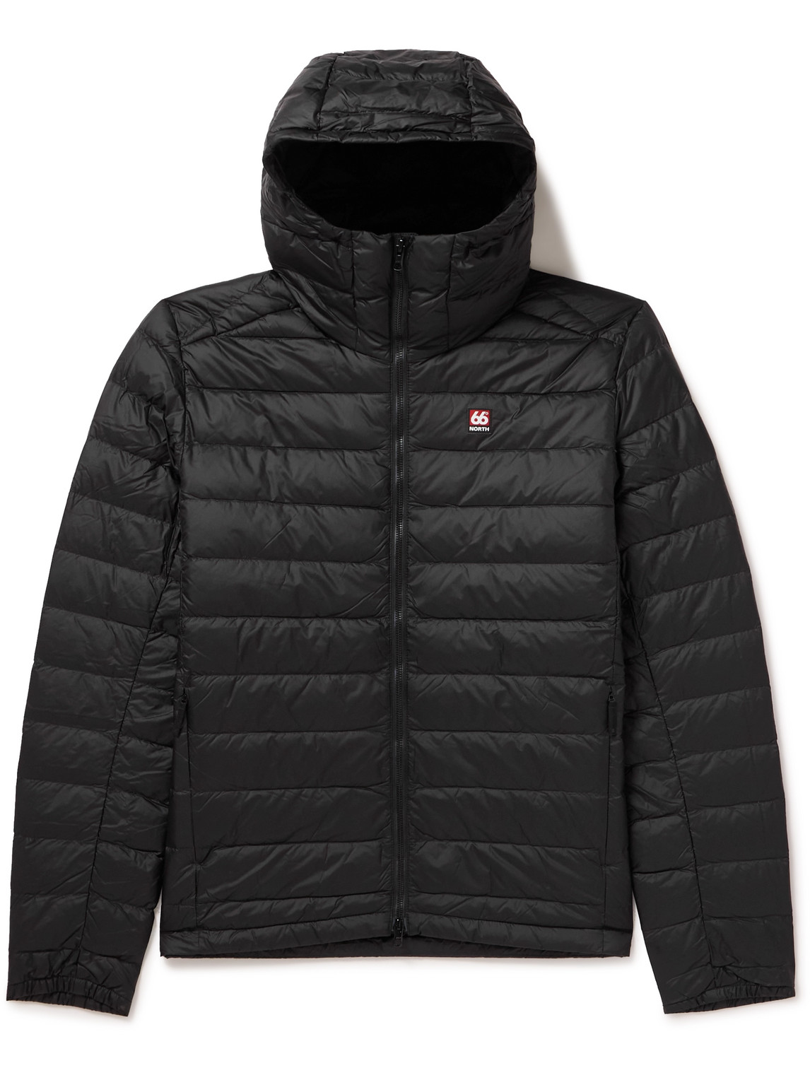 66 North Keilir Slim-fit Logo-appliquéd Quilted Shell Hooded Down Jacket In Black