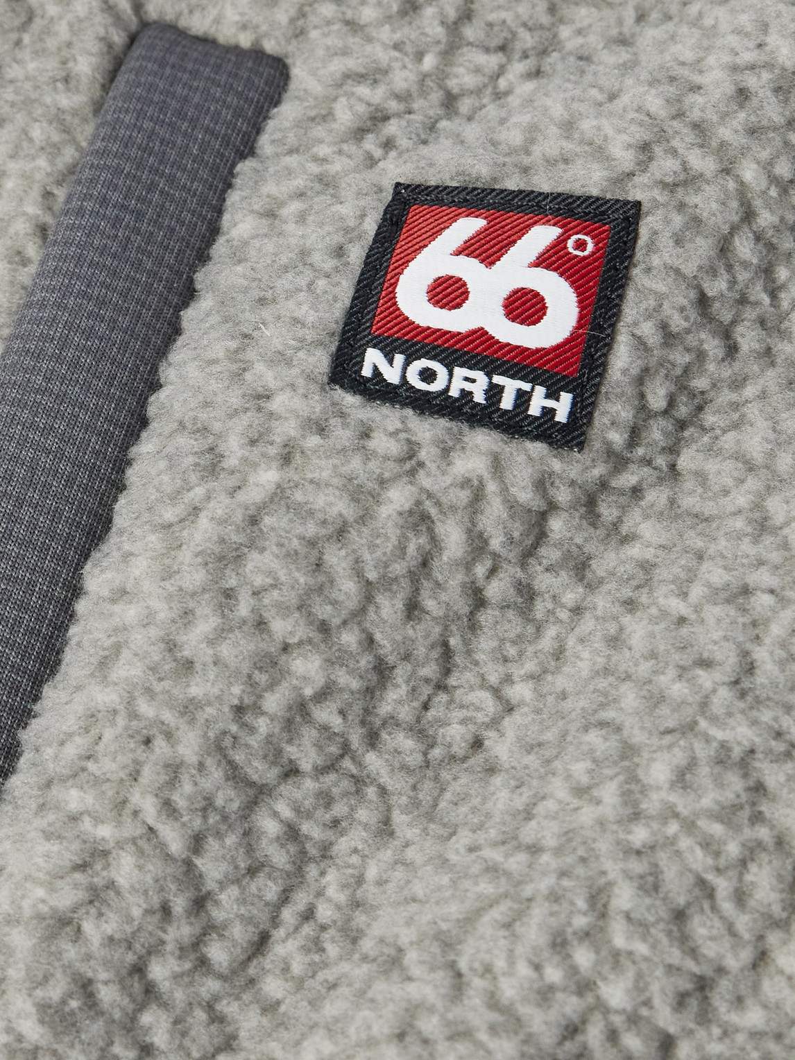 Shop 66 North Tindur Logo-appliquéd Jersey-panelled Fleece Jacket In Gray