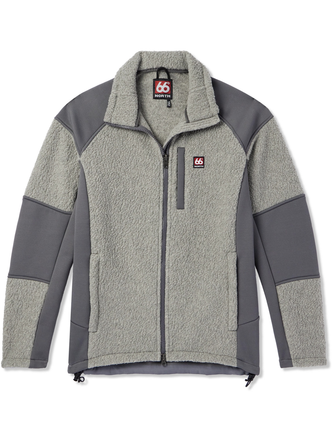 66 North Tindur Logo-Appliquéd Jersey-Panelled Fleece Jacket