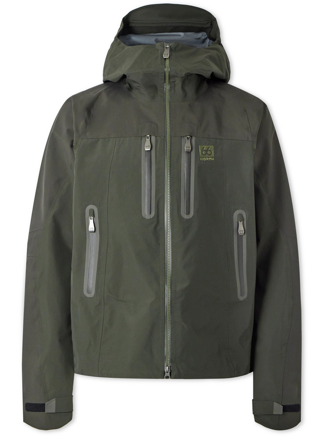 66 North Hornstrandir Gore-tex Pro 3l Hooded Ski Jacket In Green