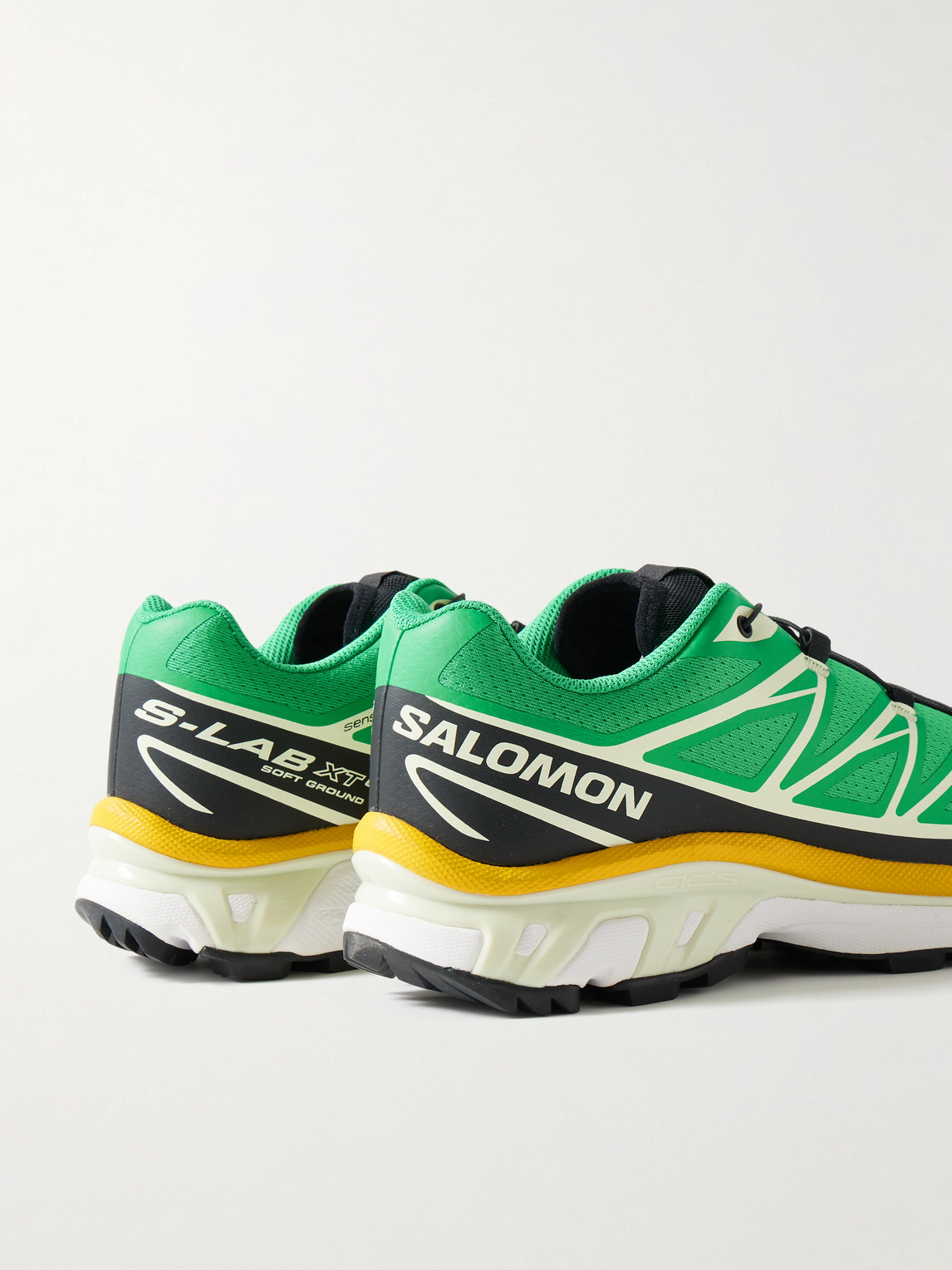 Shop Salomon Xt-6 Mesh And Rubber Sneakers In Green
