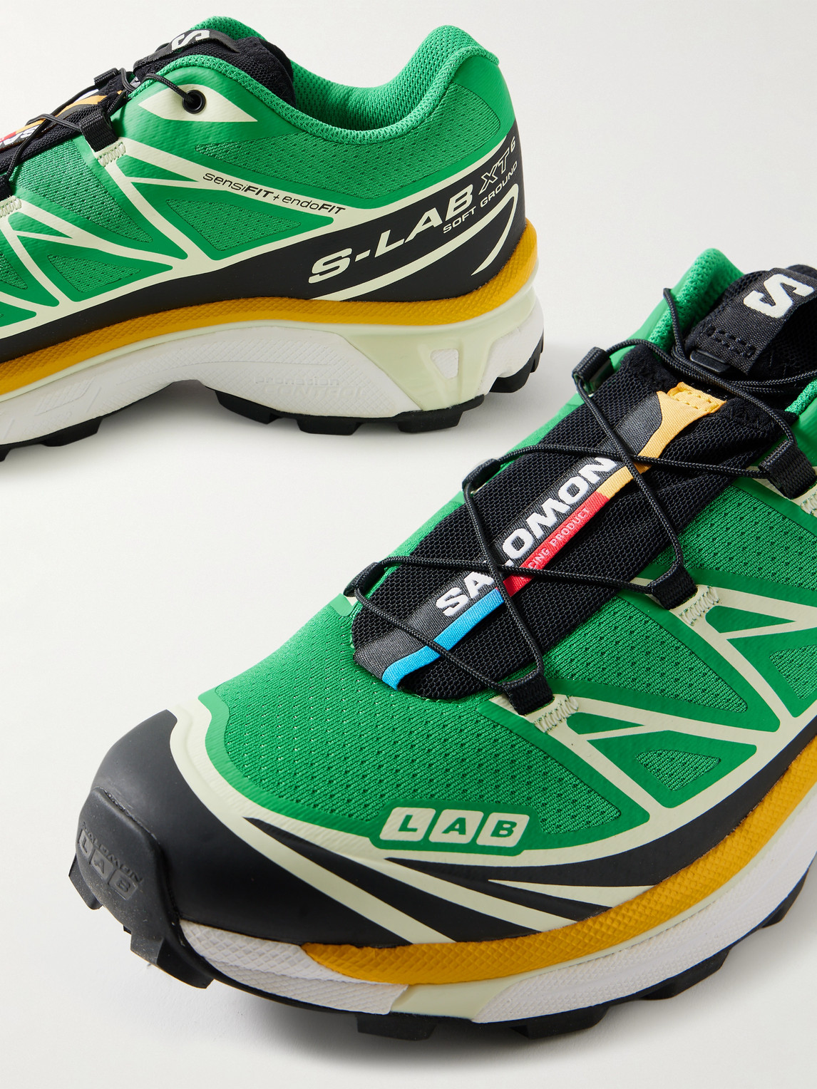 Shop Salomon Xt-6 Mesh And Rubber Sneakers In Green