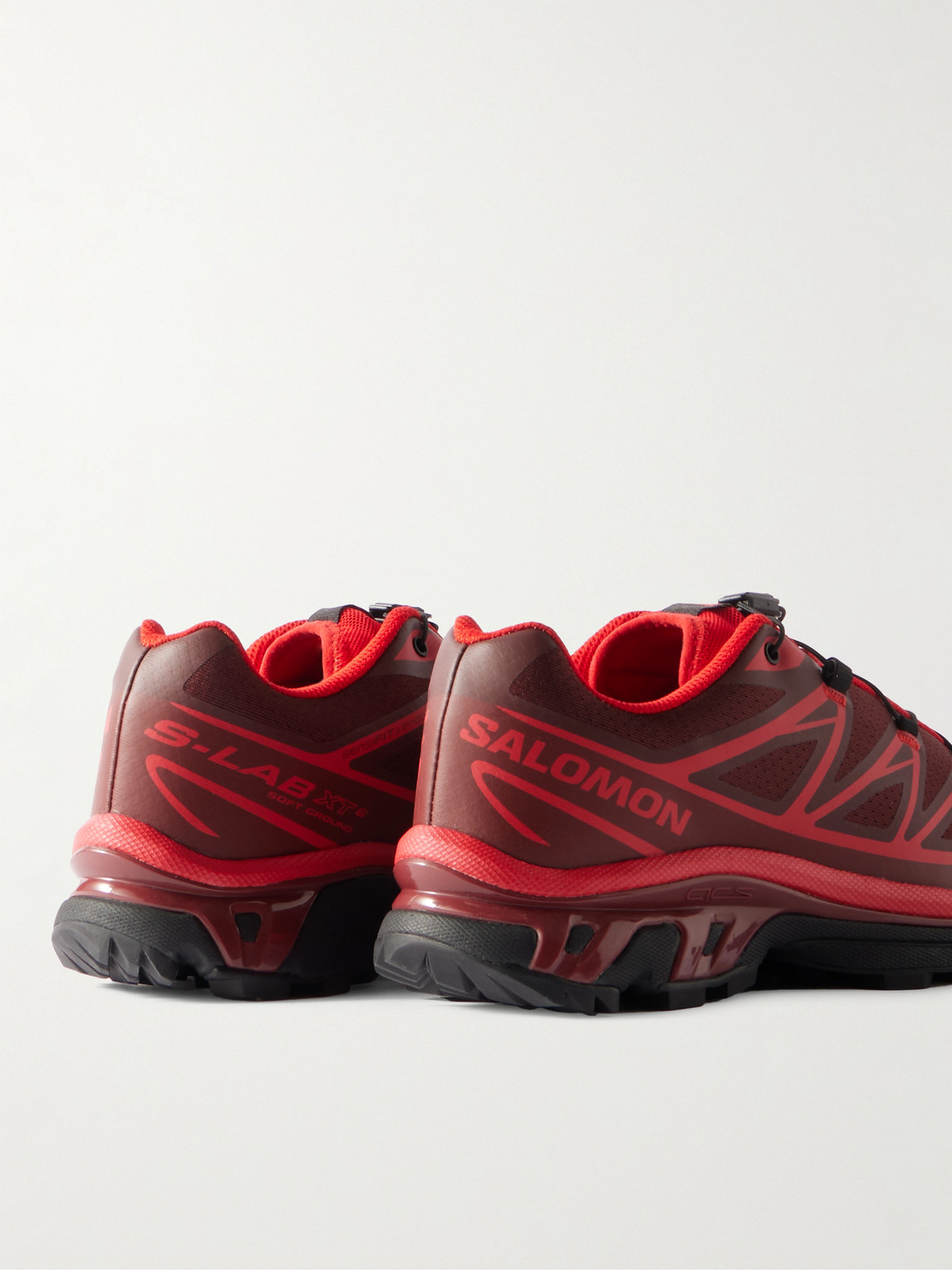 Shop Salomon Xt-6 Rubber-trimmed Mesh Sneakers In Red