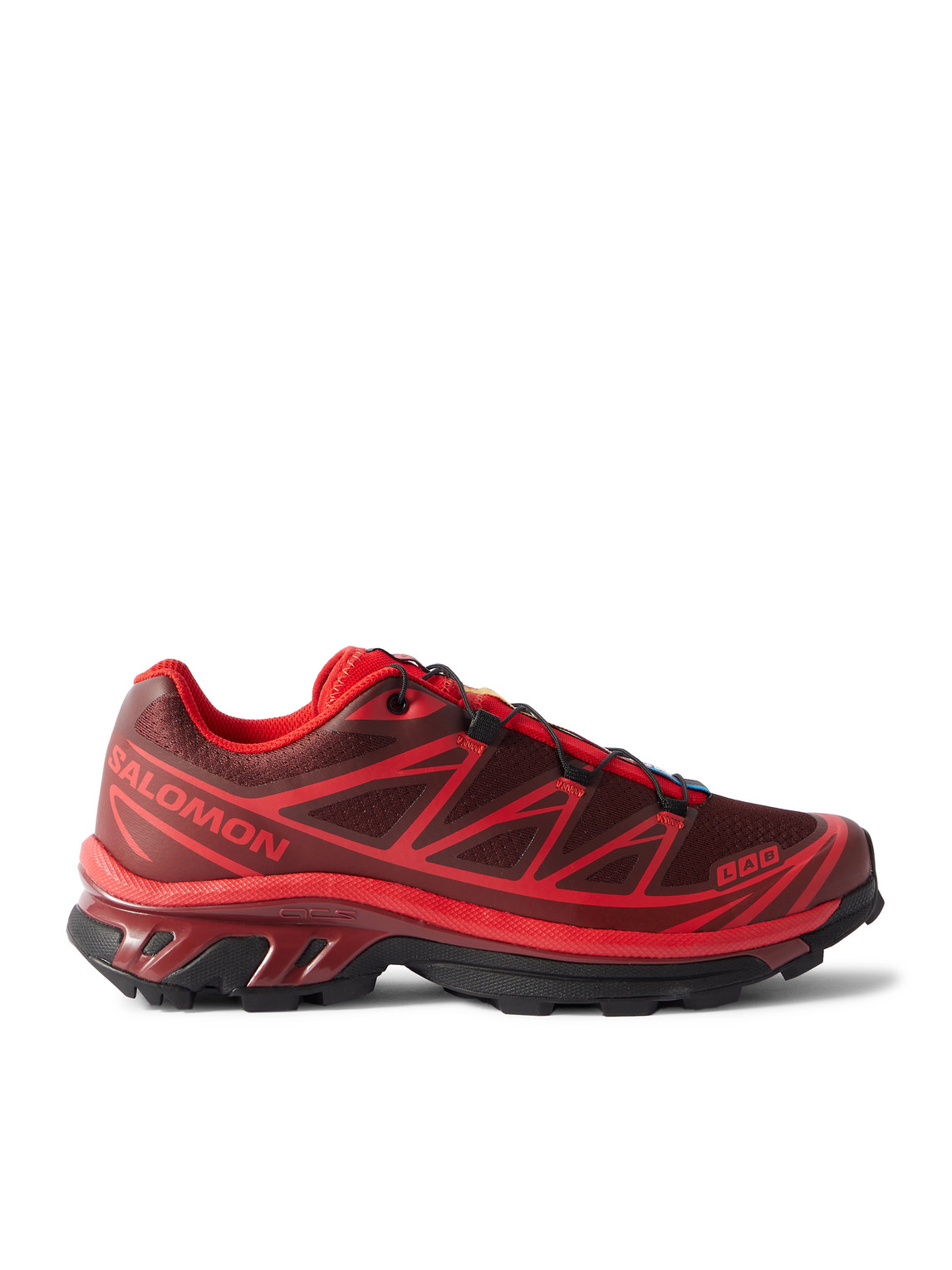 SALOMON XT-6 RUBBER-TRIMMED MESH SNEAKERS