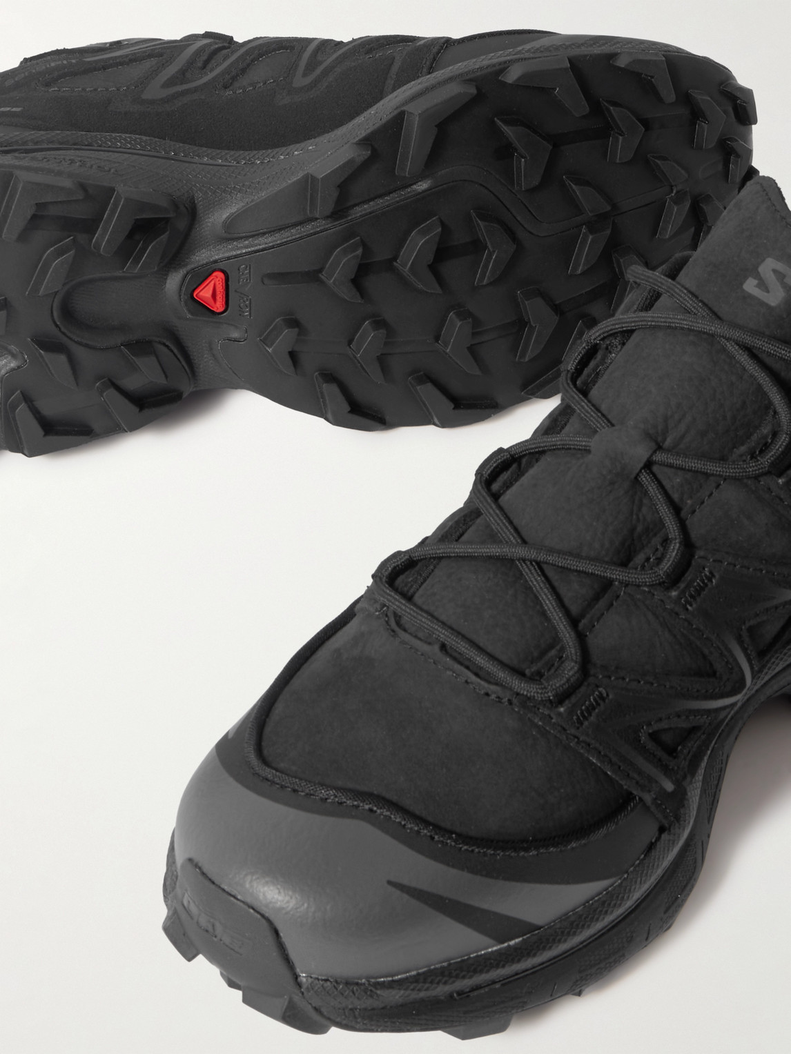 SALOMON XT-6 EXPANSE LEATHER AND SUEDE-TRIMMED NUBUCK AND MESH SNEAKERS