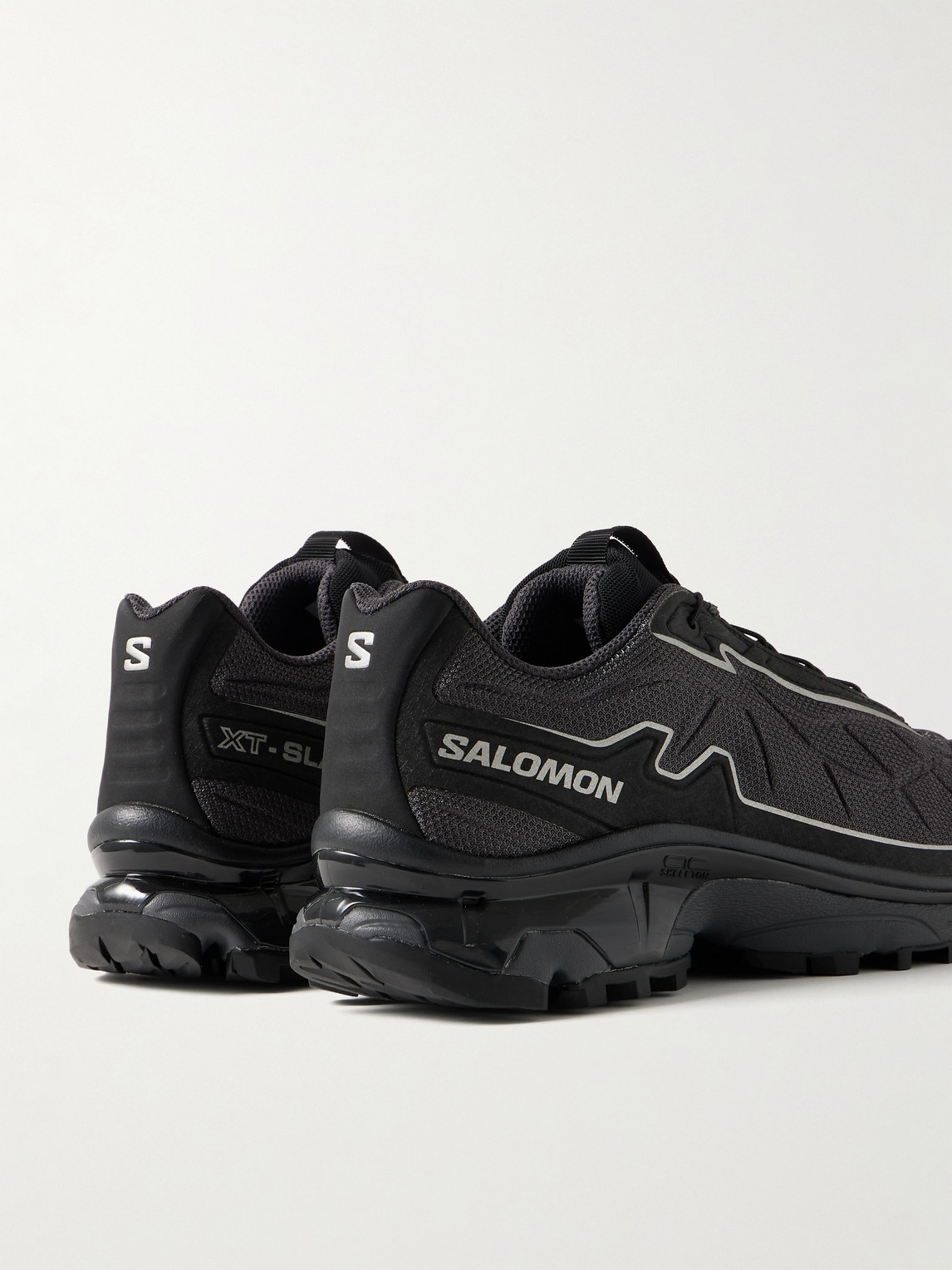 Salomon Xt-slate Rubber-trimmed Mesh Sneakers In Black