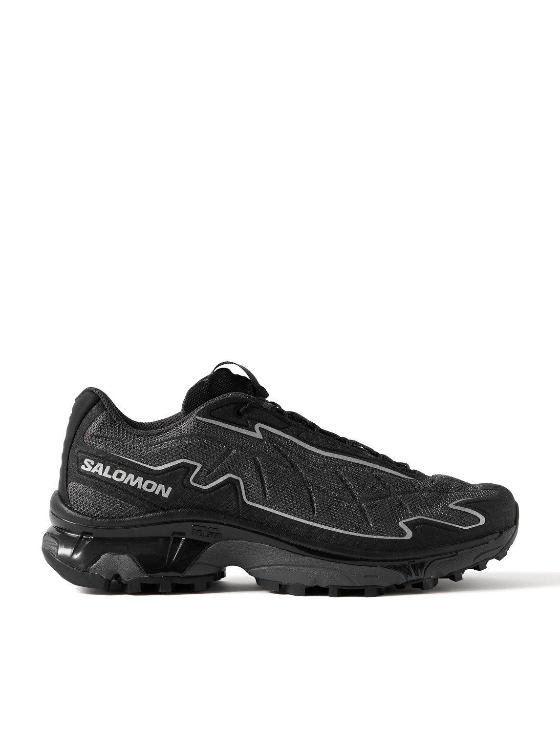 Salomon Xt-slate Rubber-trimmed Mesh Sneakers In Black