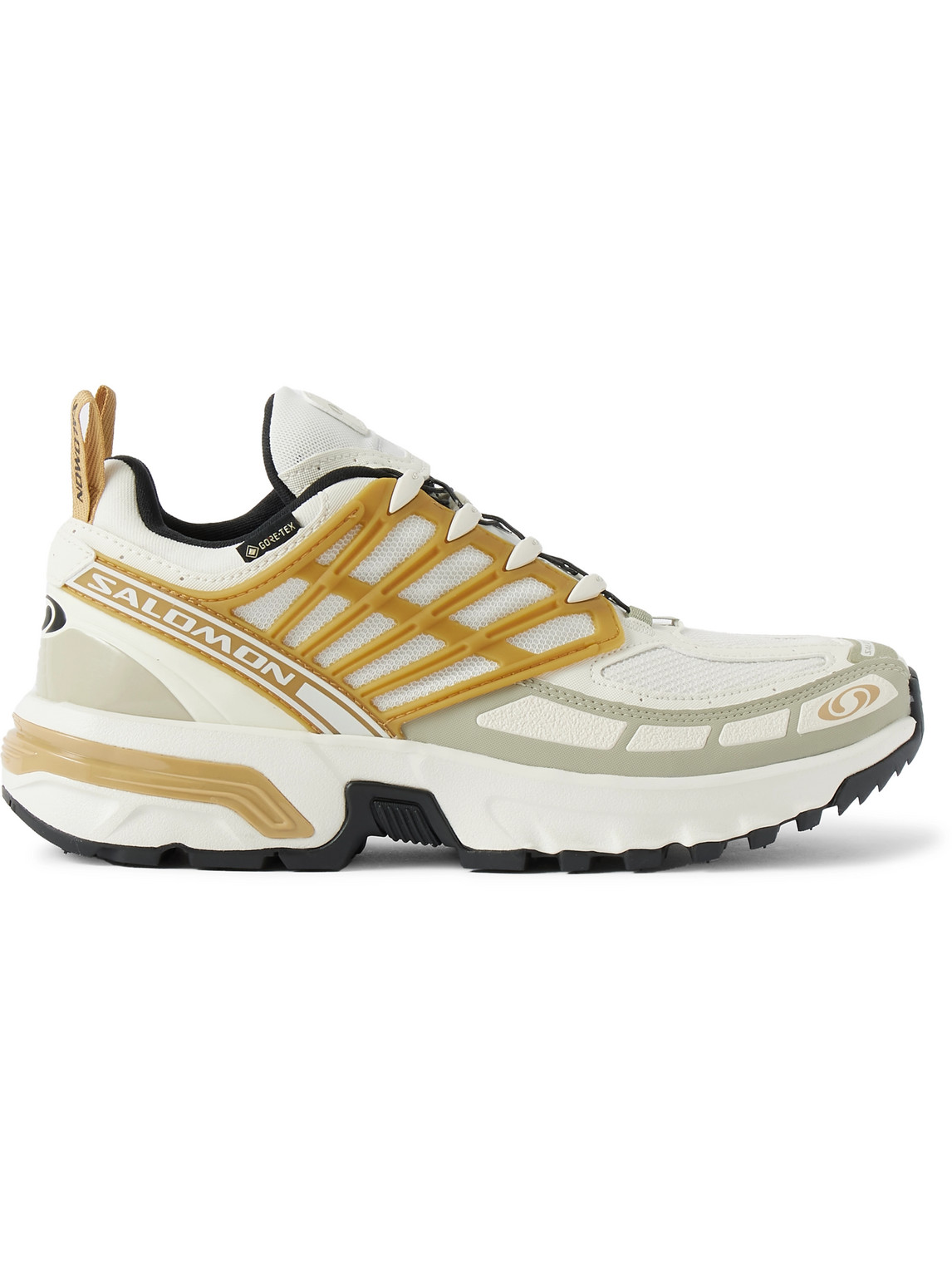 Salomon Acs Pro Gtx Rubber-trimmed Gore-tex Mesh Sneakers In Yellow