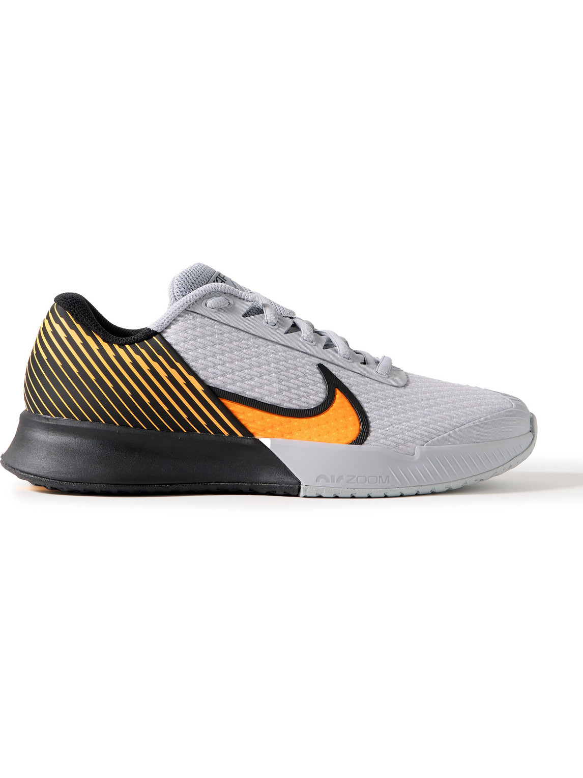 Nike Court Air Zoom Vapor Pro 2 Rubber-trimmed Mesh Tennis Sneakers In Gray