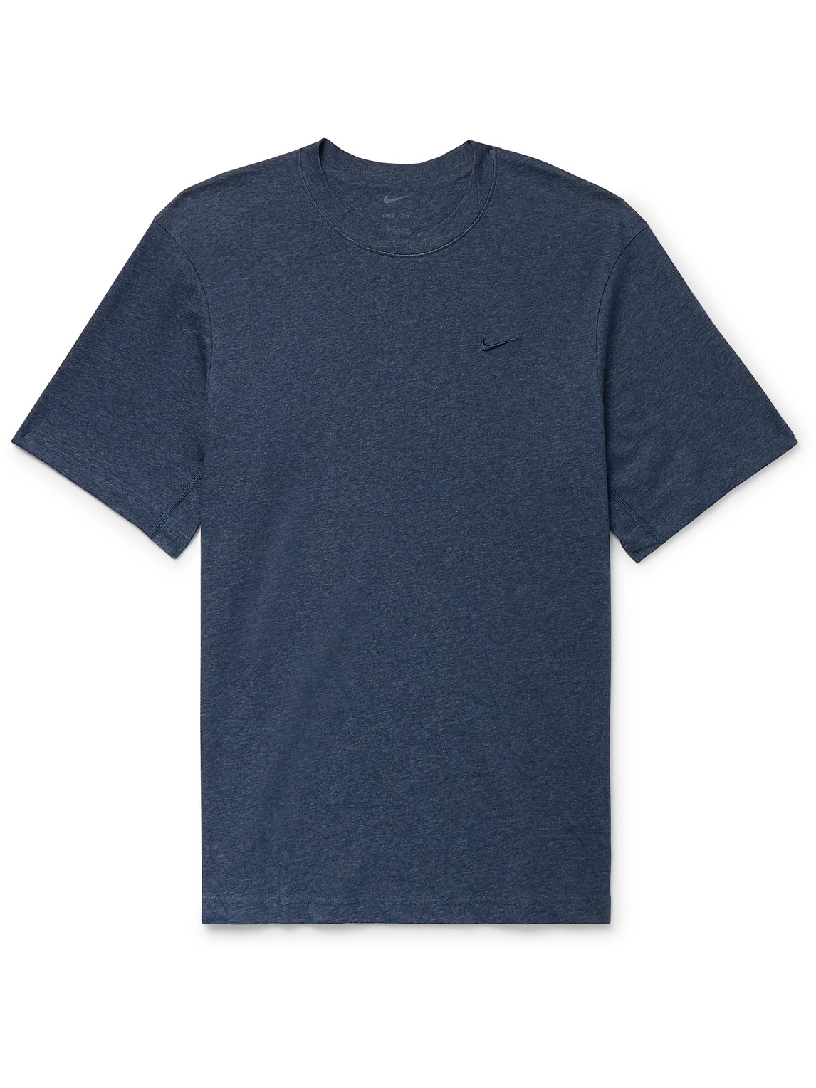 Nike Primary Logo-embroidered Cotton-blend Dri-fit T-shirt In Blue