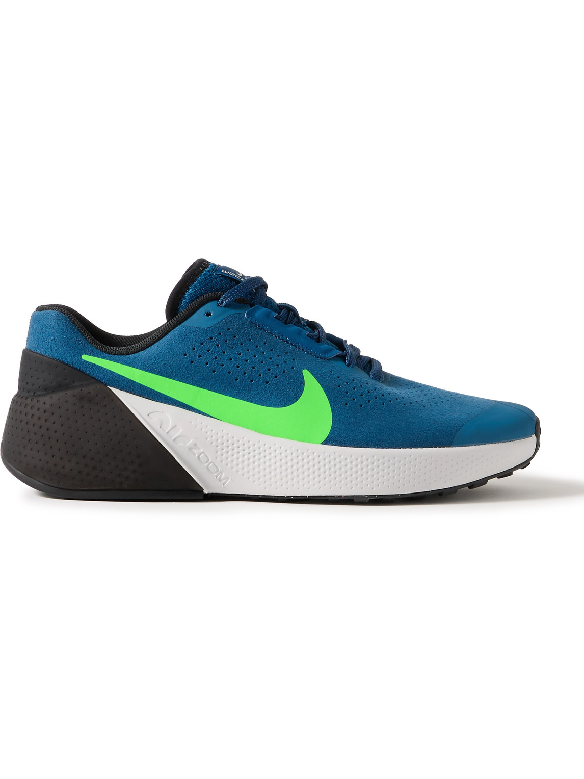 Nike Training - Nike Air Zoom TR 1 Rubber-Trimmed Faux Suede Sneakers - Men - Blue - US 9