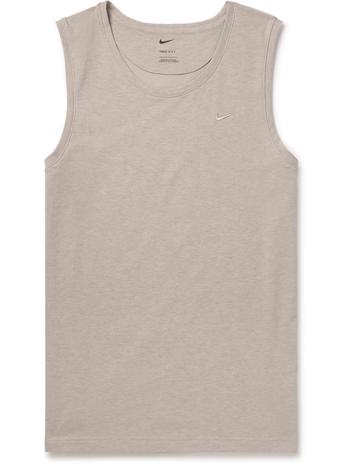 Nike Primary Logo-embroidered Cotton-blend Dri-fit Tank Top In Neutrals