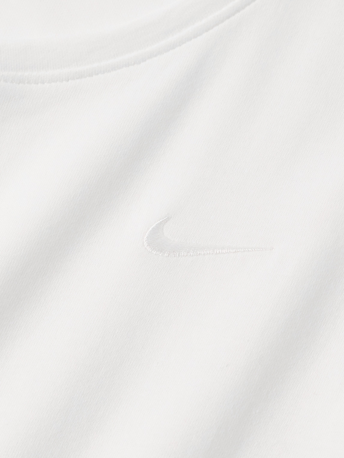 Shop Nike Primary Logo-embroidered Cotton-blend Dri-fit Tank Top In White