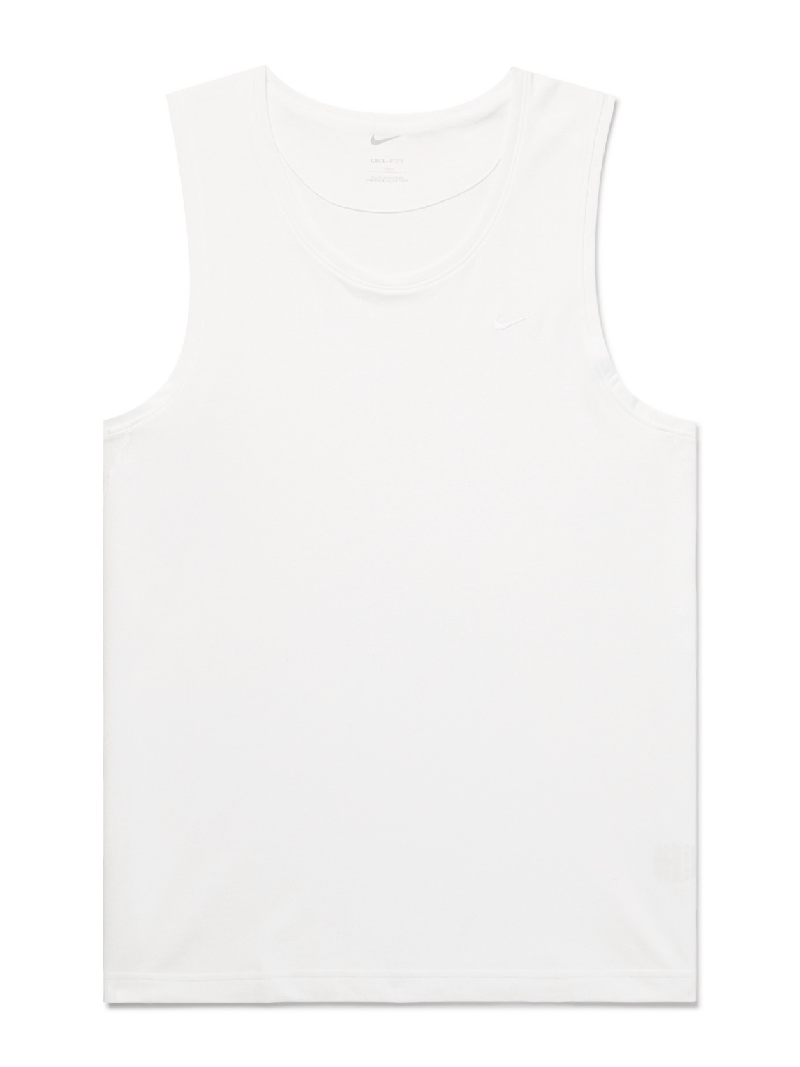 NIKE PRIMARY LOGO-EMBROIDERED COTTON-BLEND DRI-FIT TANK TOP