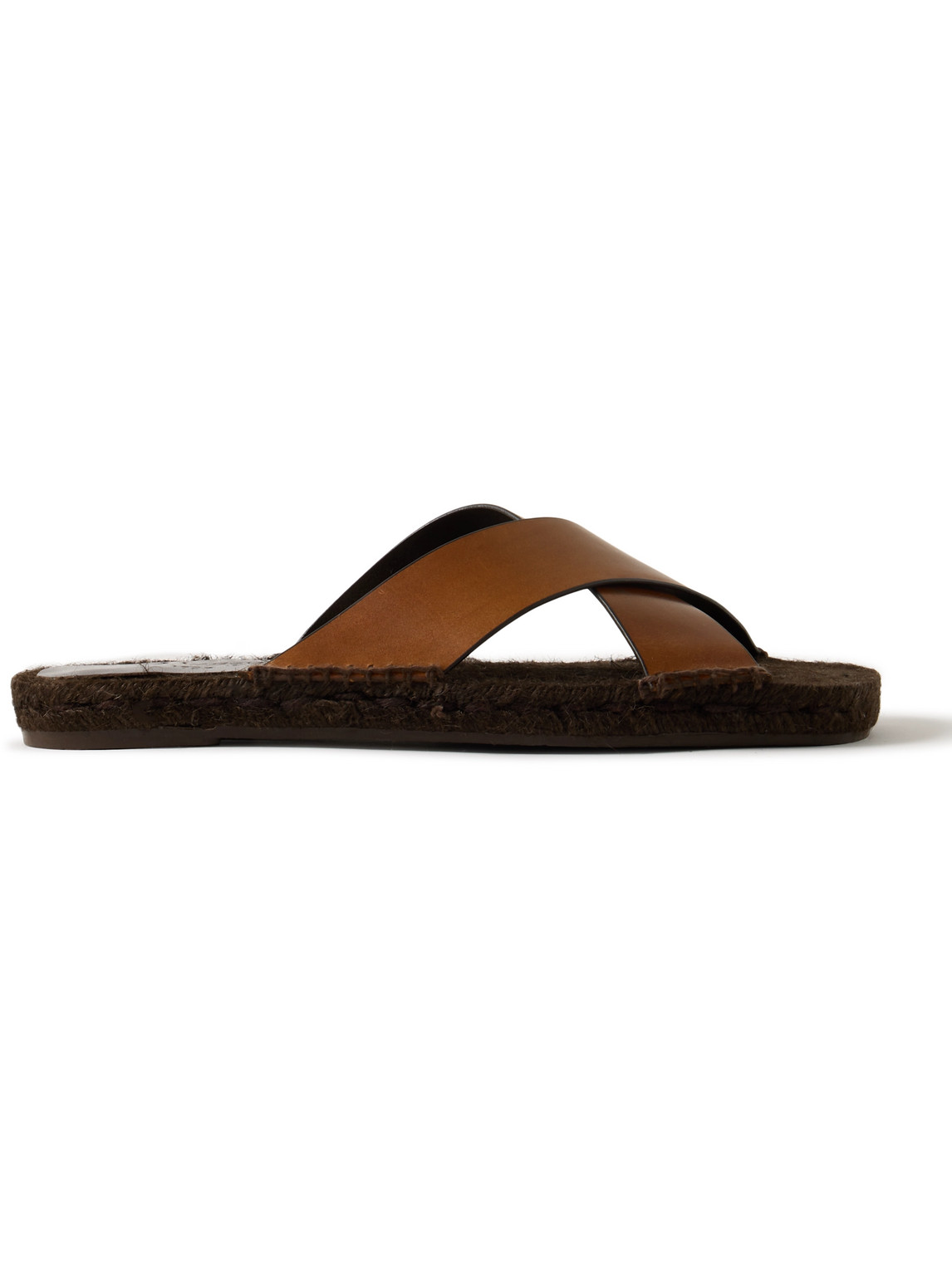 Castaã±er Kevin Leather Sandals In Brown