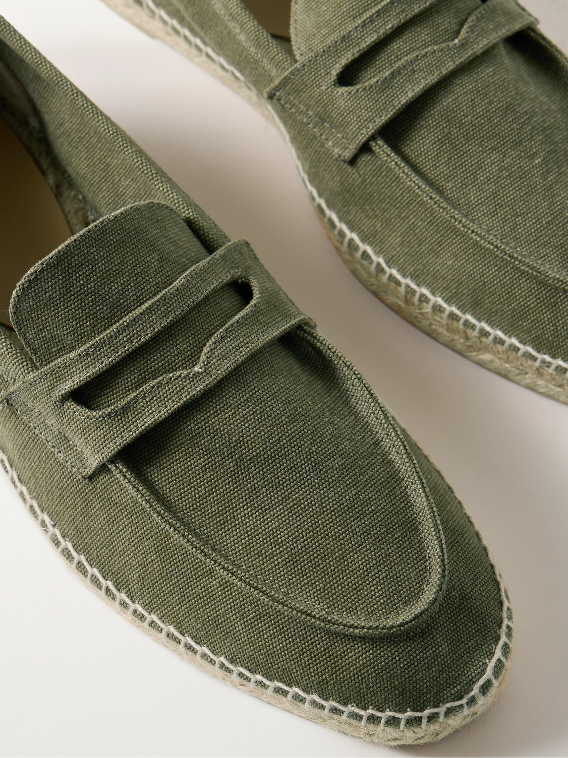 Shop Castaã±er Nacho Canvas Espadrilles In Green