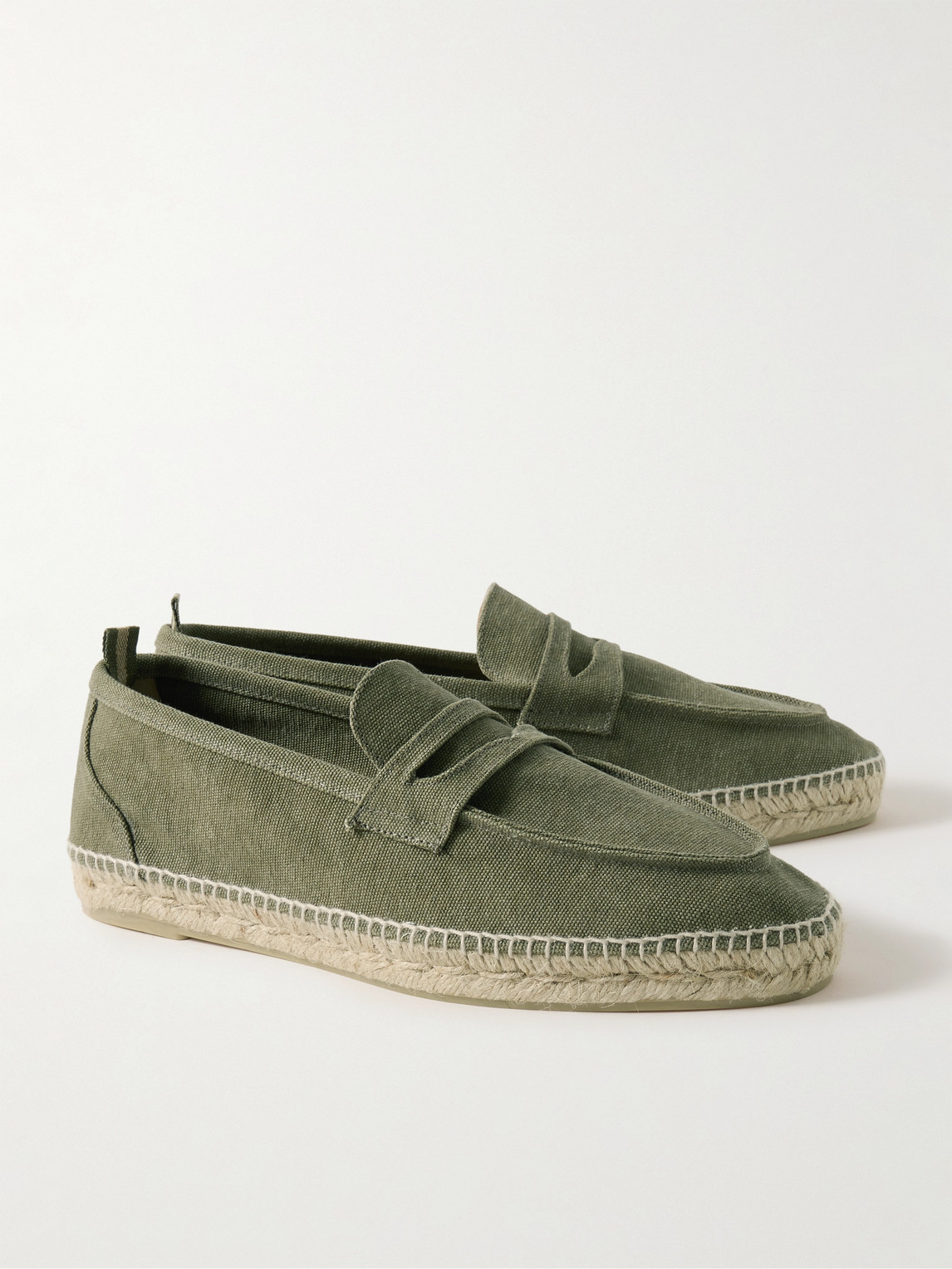 Shop Castaã±er Nacho Canvas Espadrilles In Green