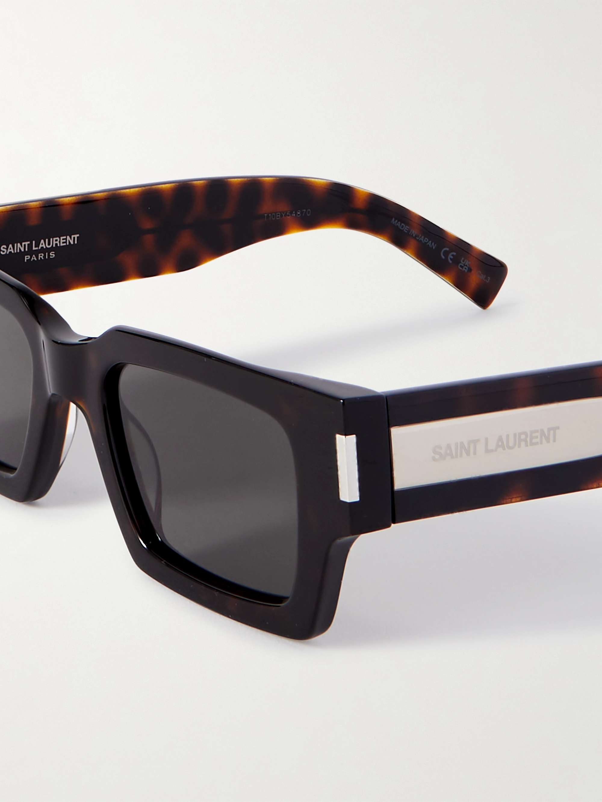 SAINT LAURENT EYEWEAR Rectangular-Frame Acetate Sunglasses