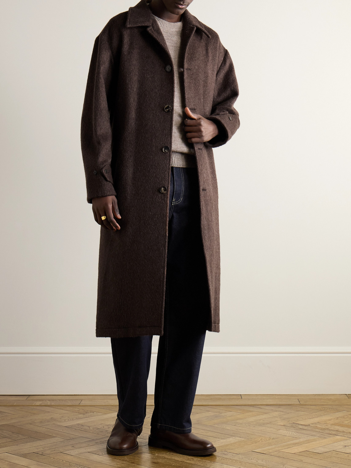 De Bonne Facture - Brushed Wool Coat - Curated Menswear De Bonne Facture - Brushed Wool Coat - Curated Menswear