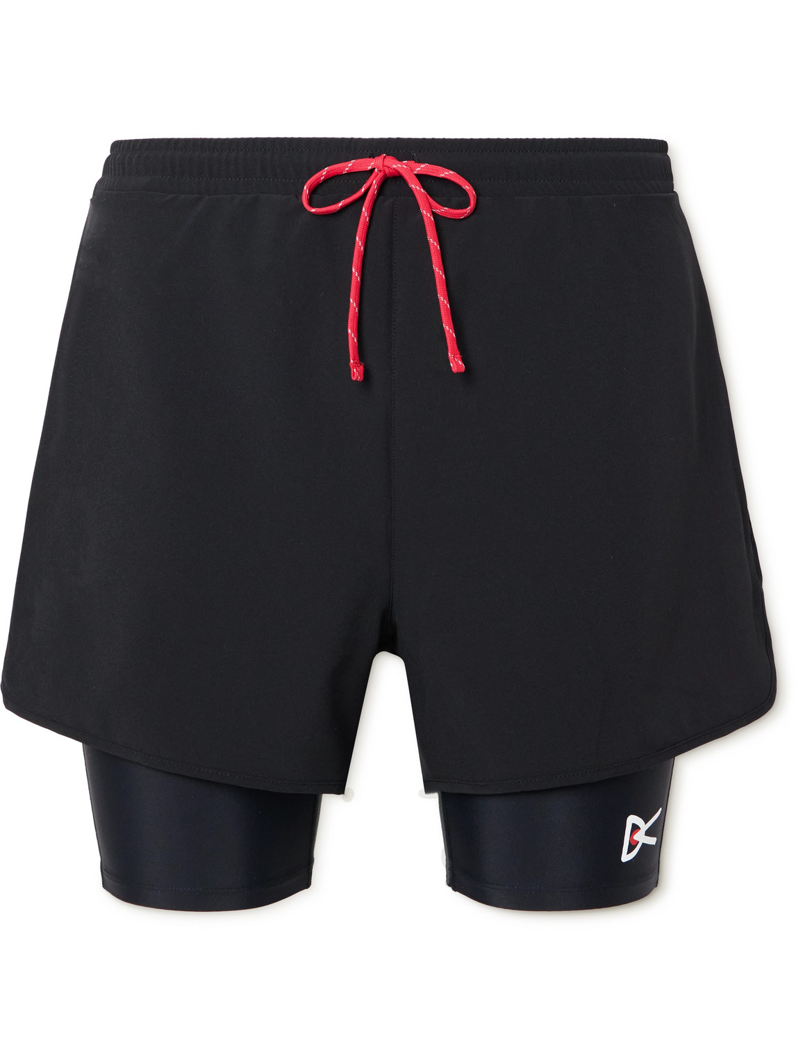 Layered Straight-Leg Logo-Print Shell and Stretch Recycled-Jersey Shorts