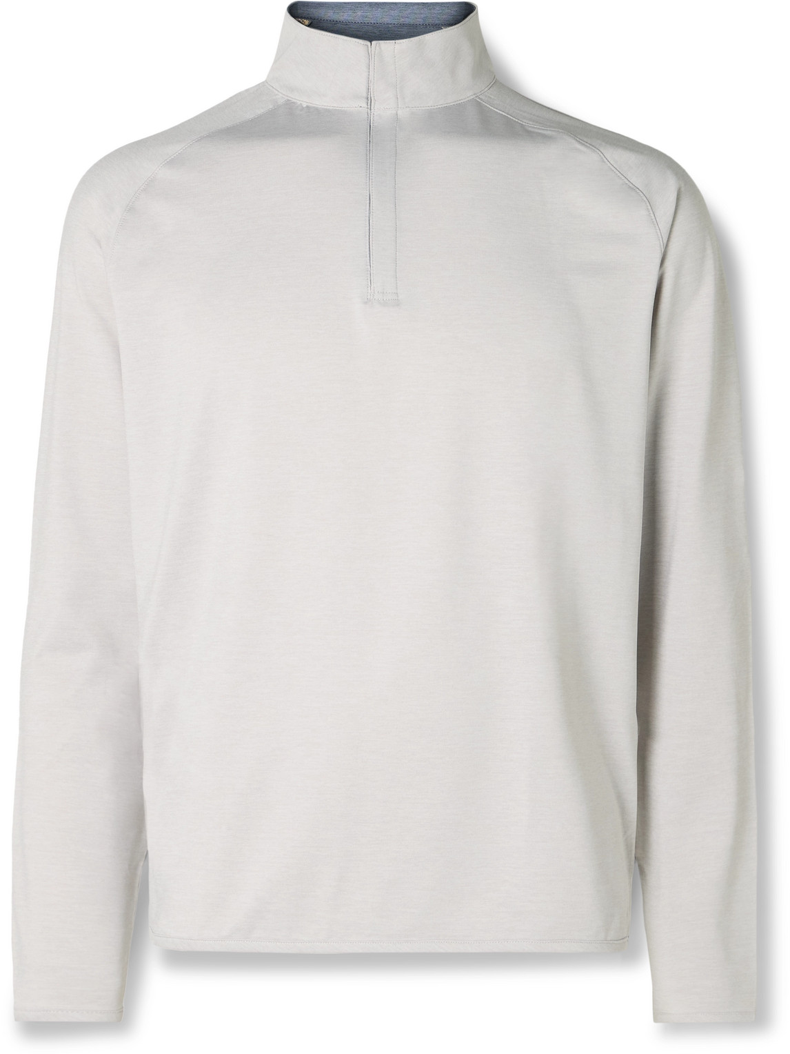 Peter Millar Stealth Performance Tech-jersey Half-zip Golf Top In Gray