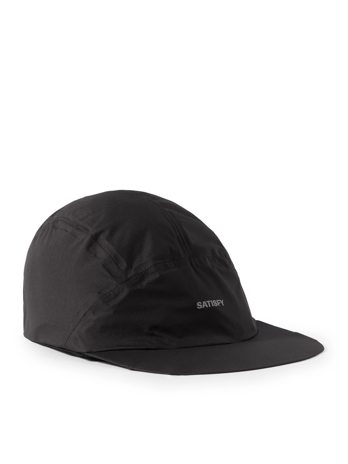 Satisfy Logo-print Pertex® Shield Air Ripstop Running Cap In Black