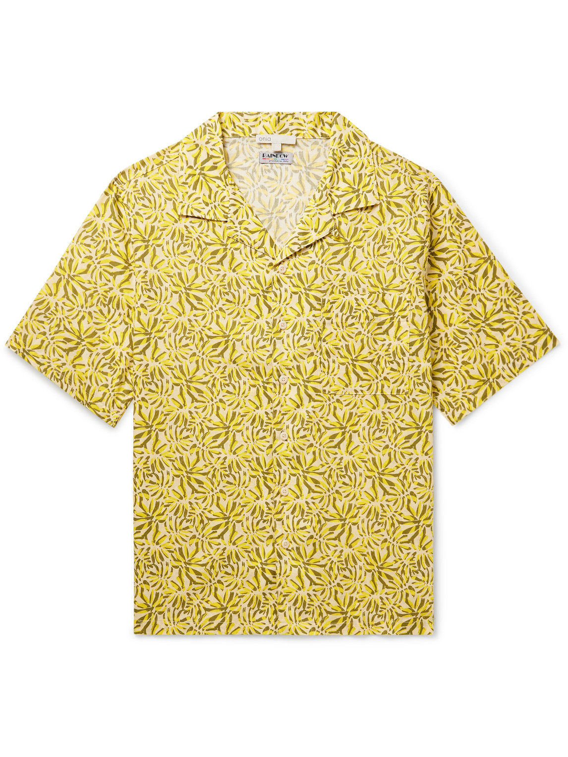 Onia – Air Convertible-Collar Printed Linen and Cotton-Blend Shirt
