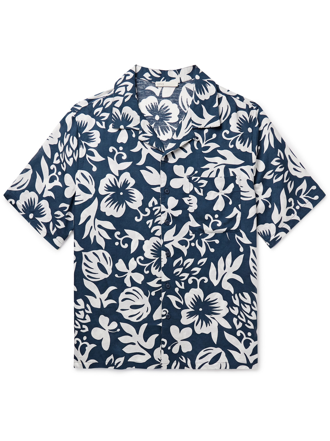 Onia – Air Convertible-Collar Floral-Print Linen and Lyocell-Blend Shirt