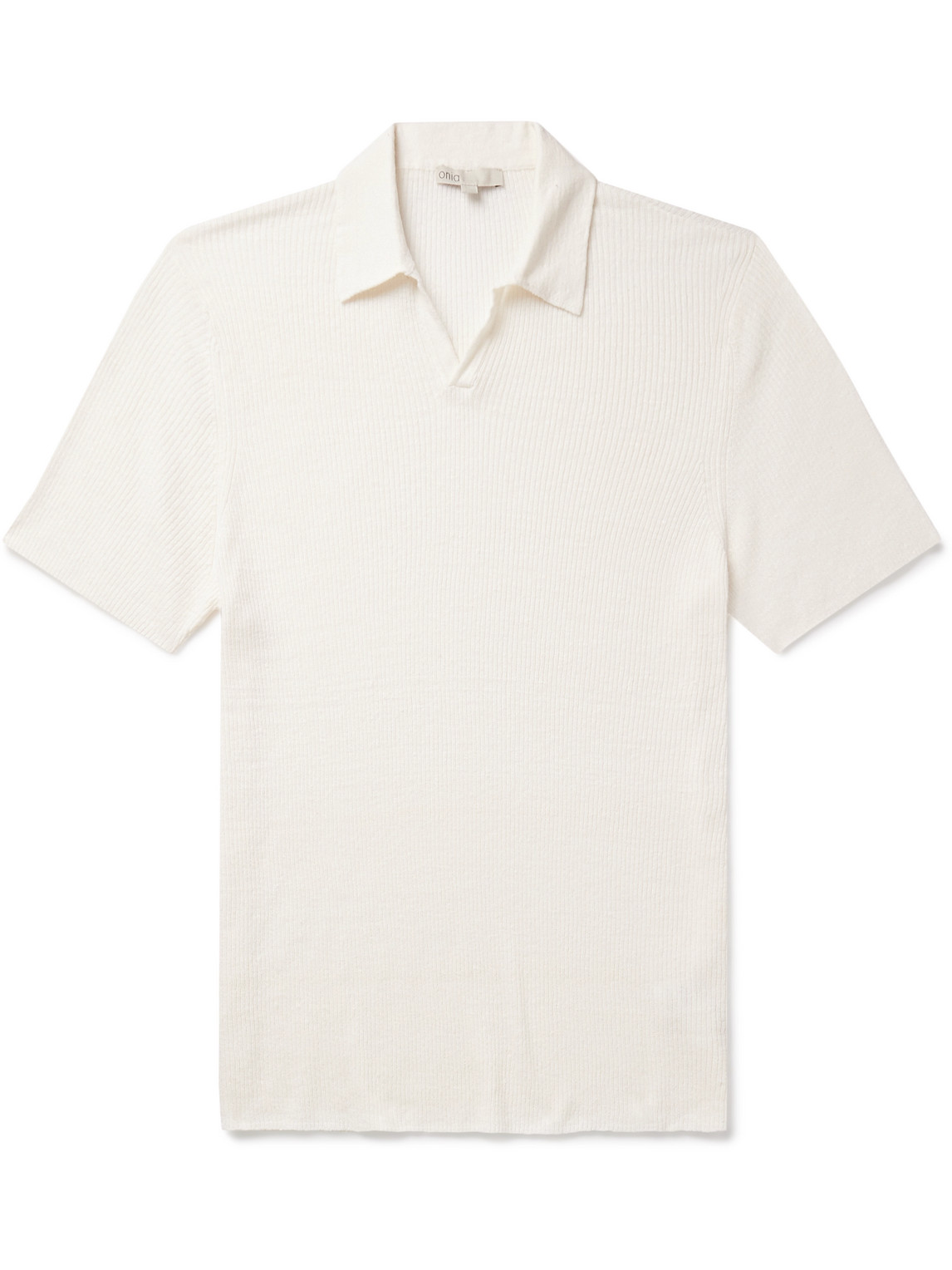 Onia – Johnny Slim-Fit Ribbed Linen-Blend Polo Shirt