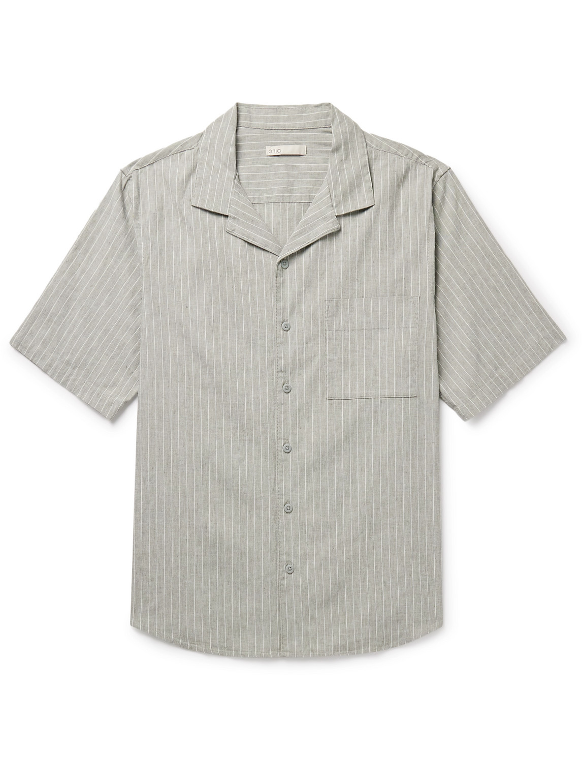 Onia – Vacation Camp-Collar Striped Linen-Blend Shirt