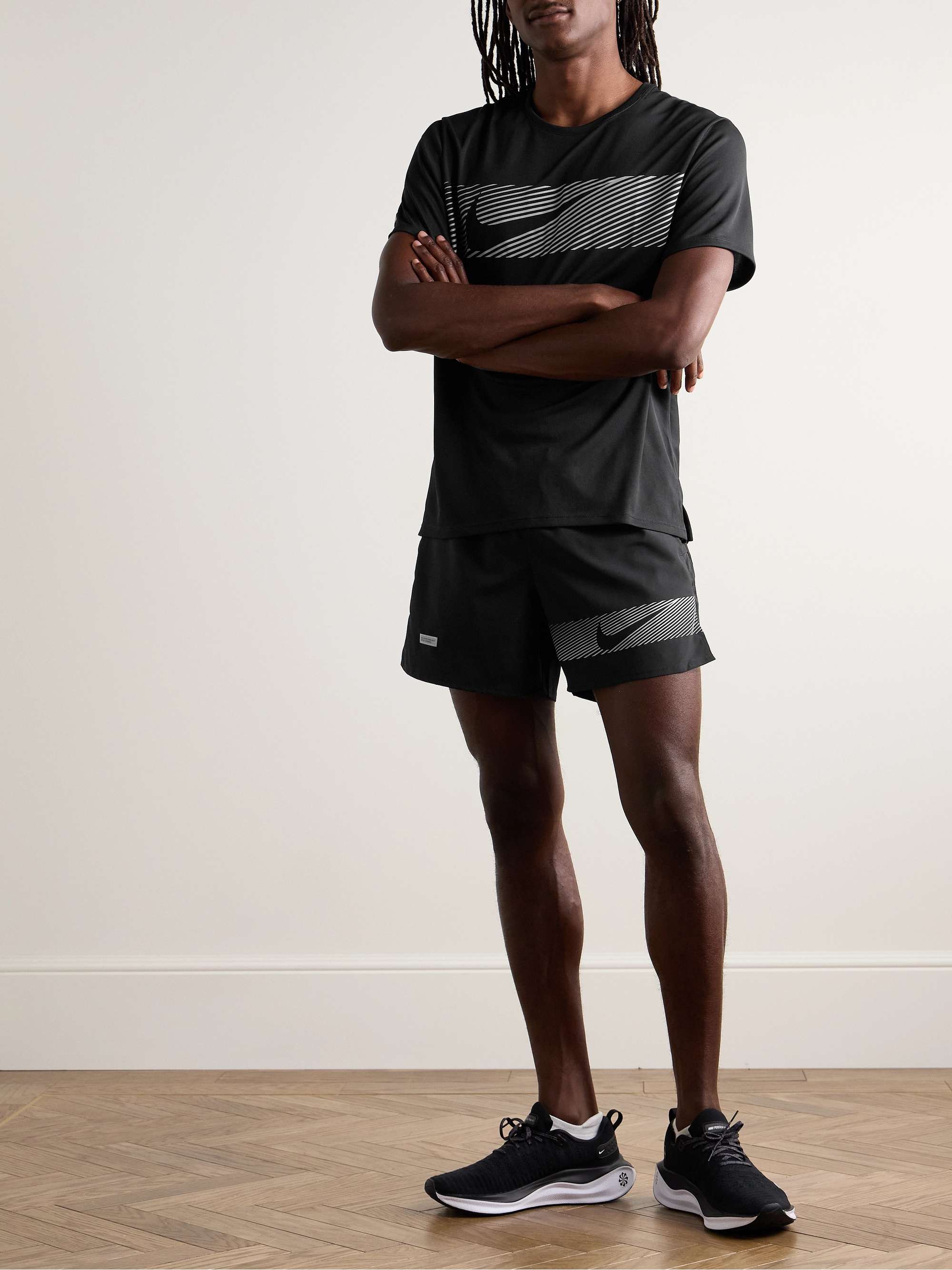 Nike running miler flash t-shirt in black outlet
