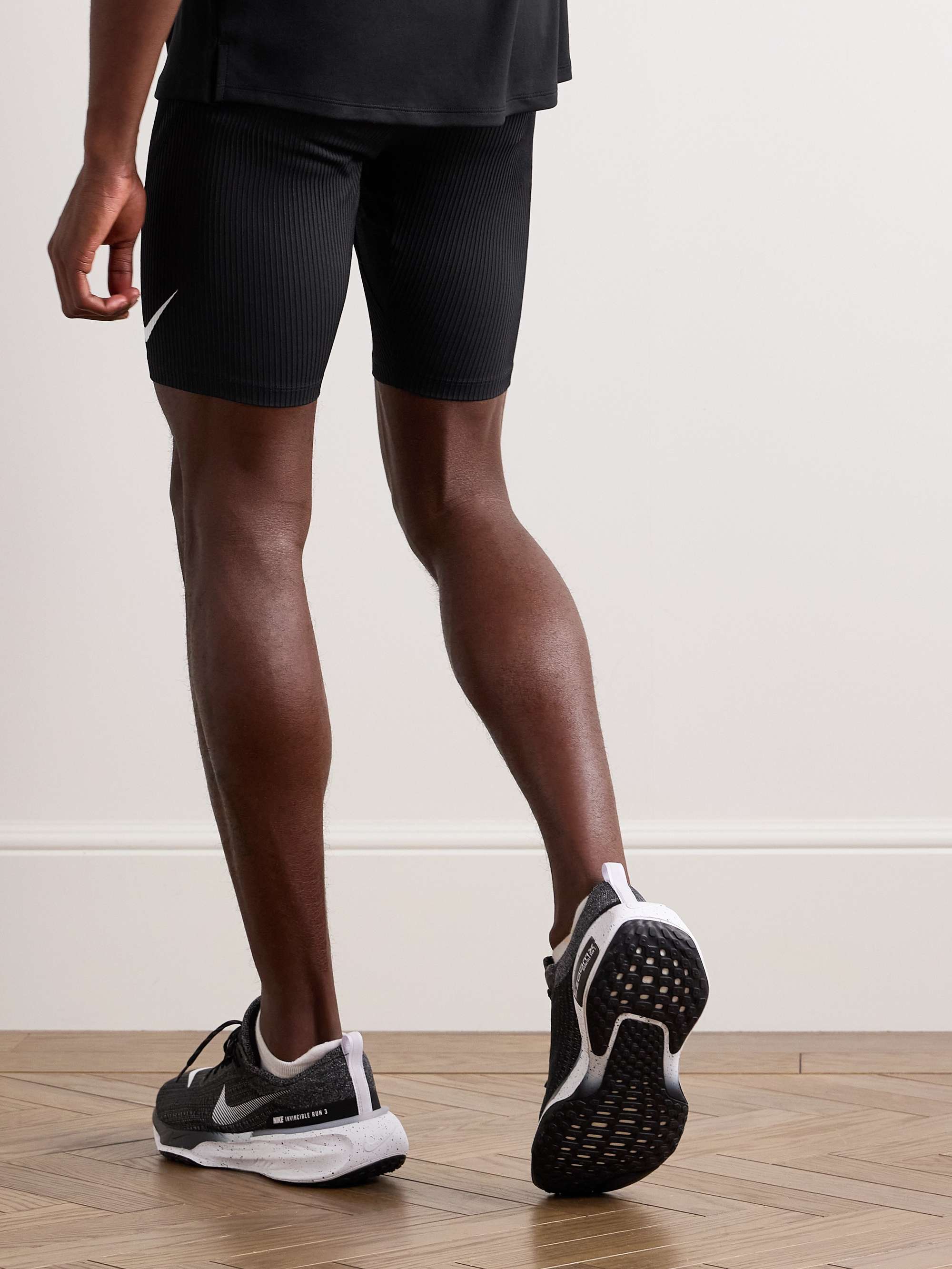 NIKE RUNNING AeroSwift Logo-Print Ribbed Dri-FIT ADV Shorts